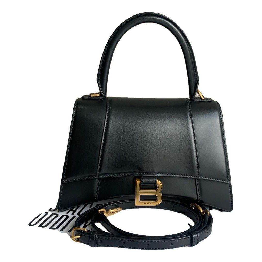 Hourglass leather handbag