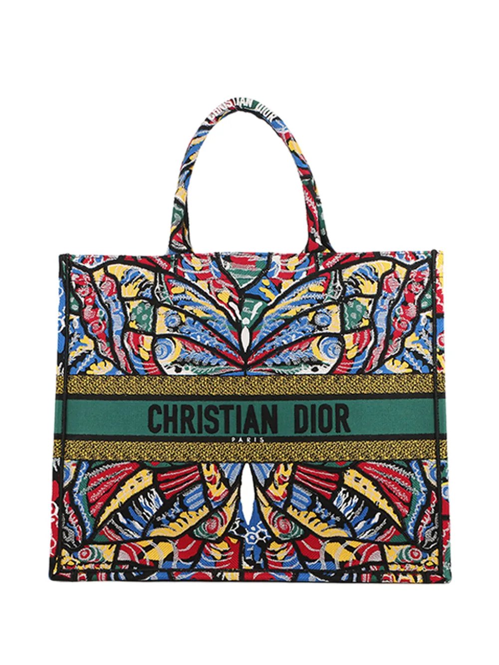 Dior 2018 Large Embroidered Canvas Butterfly Book tote bag