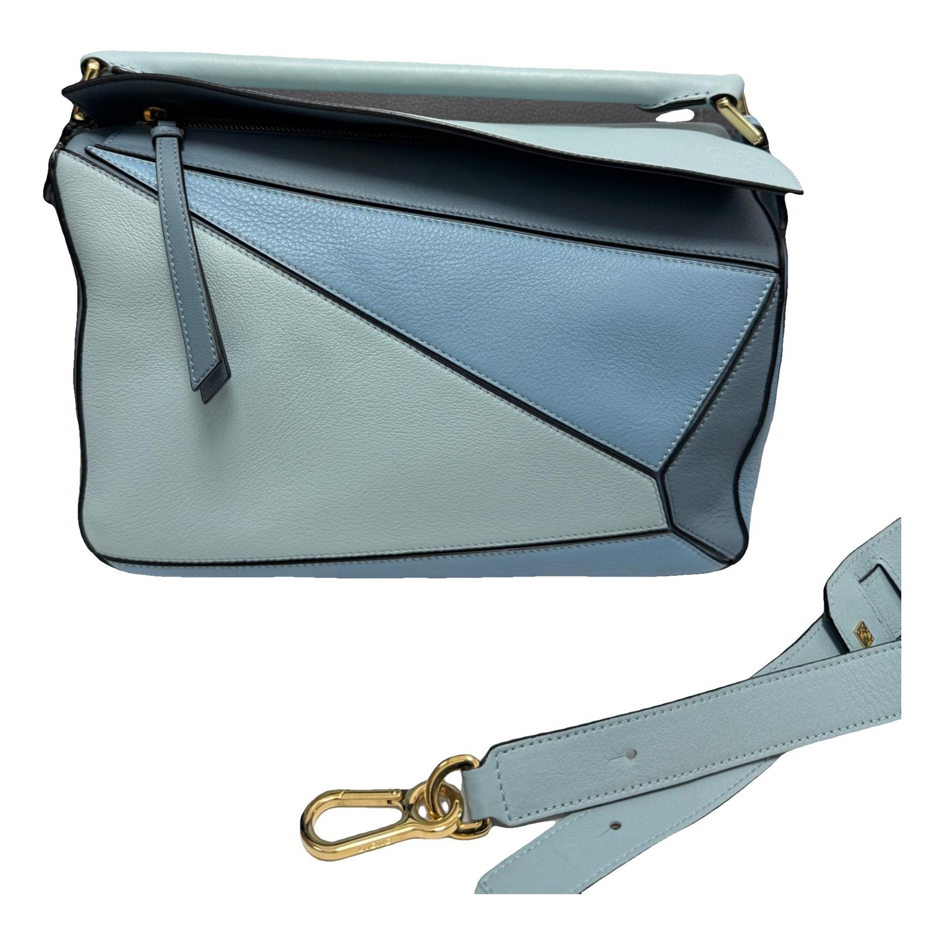 Puzzle leather handbag