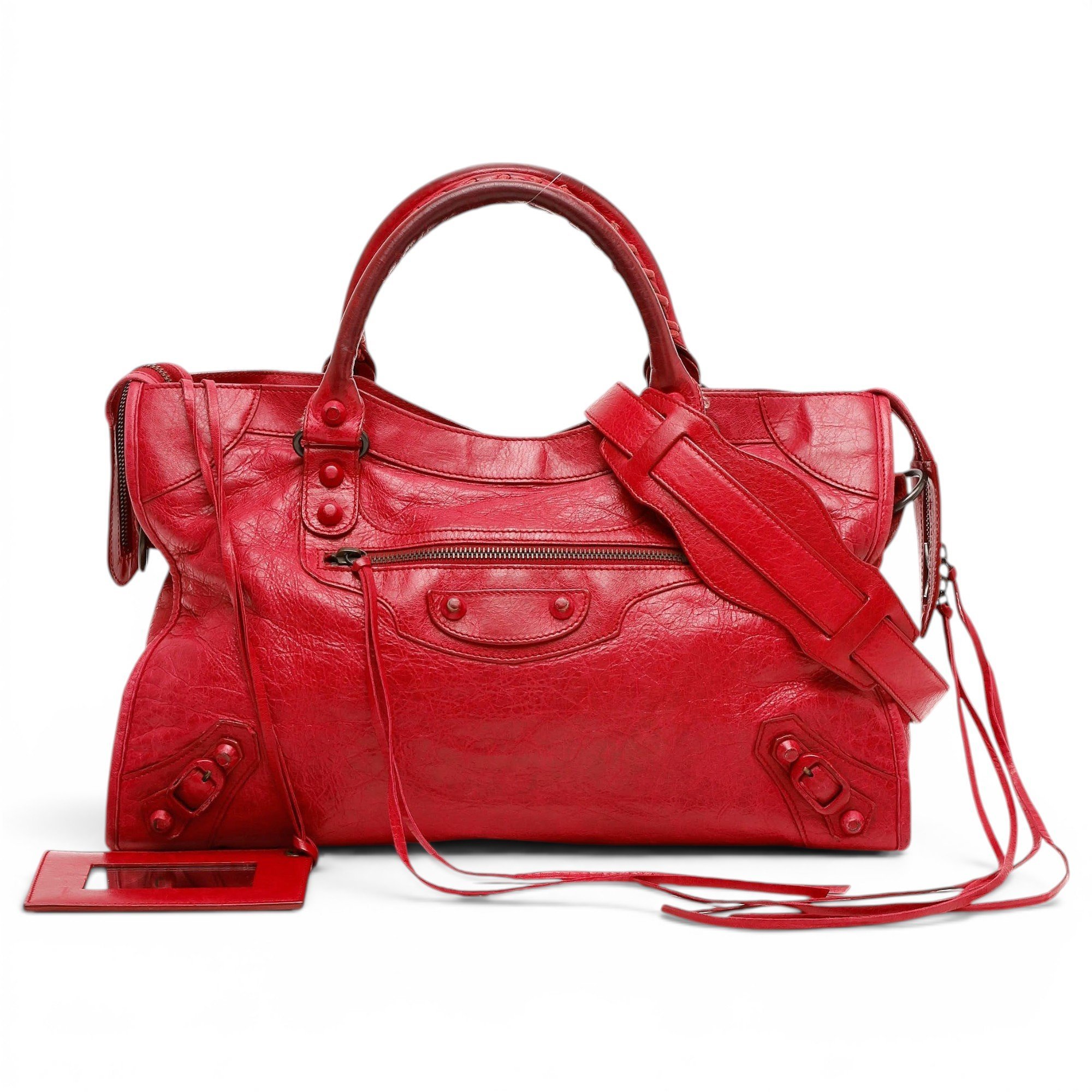 City leather handbag