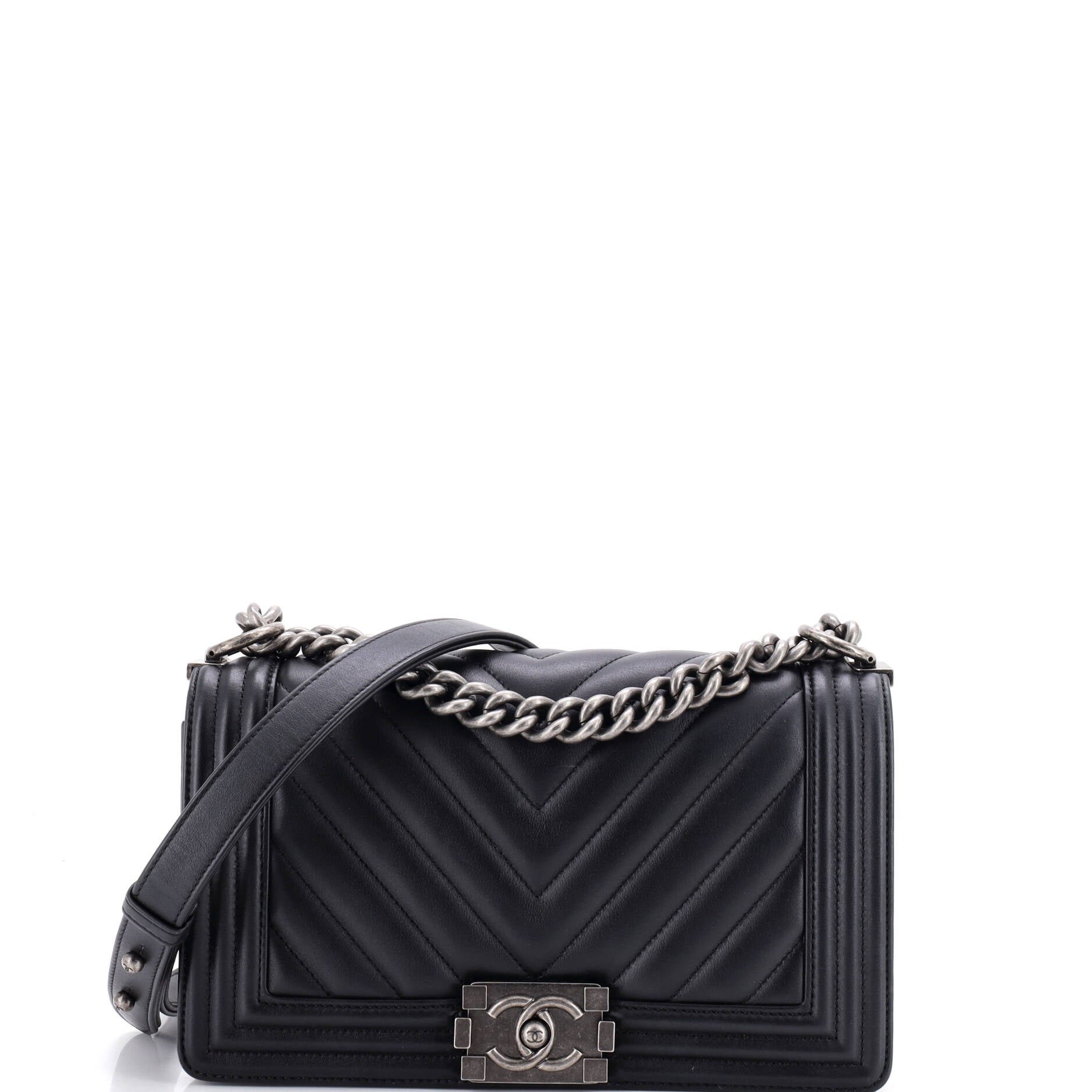 Boy Flap Bag Chevron Calfskin Old Medium