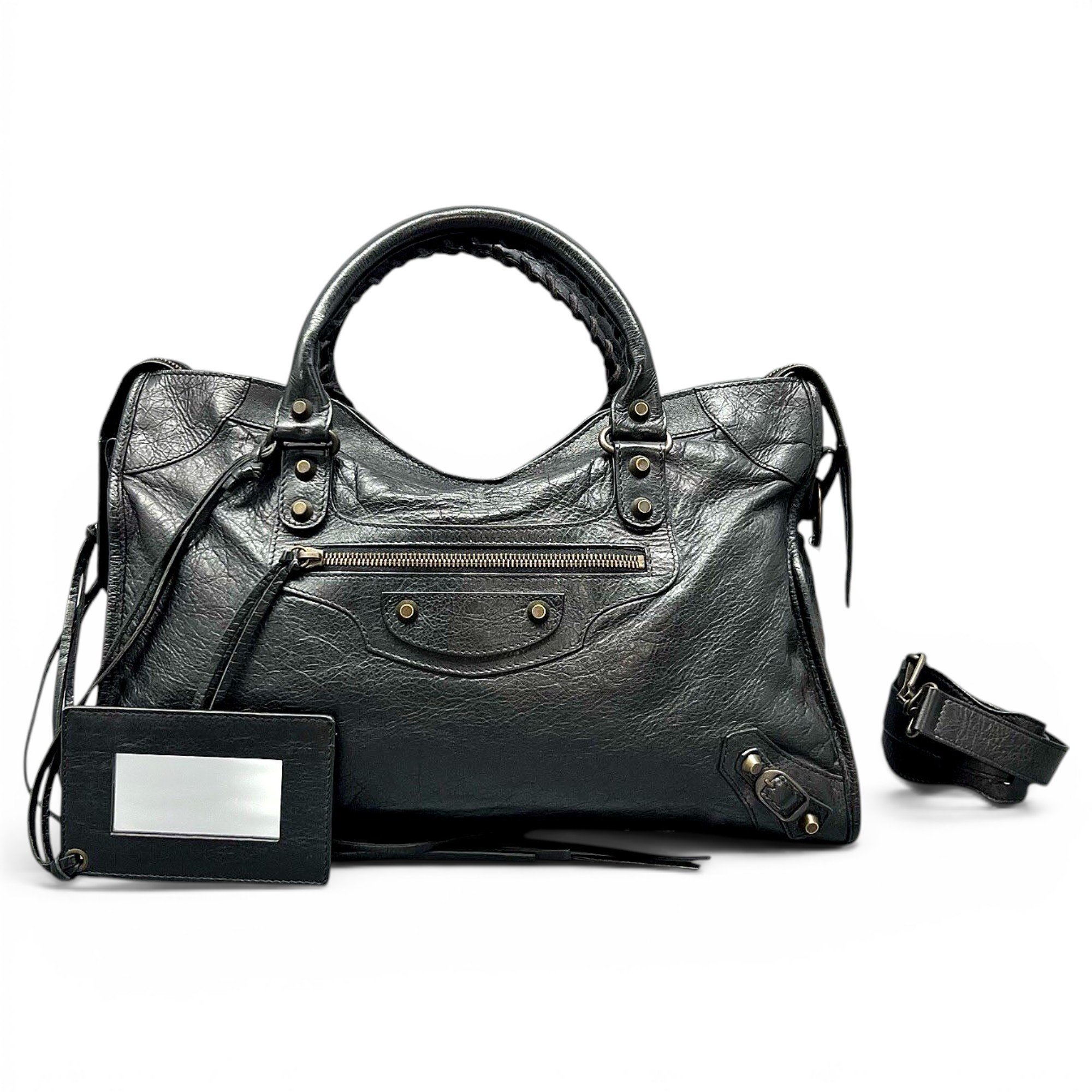 City leather handbag