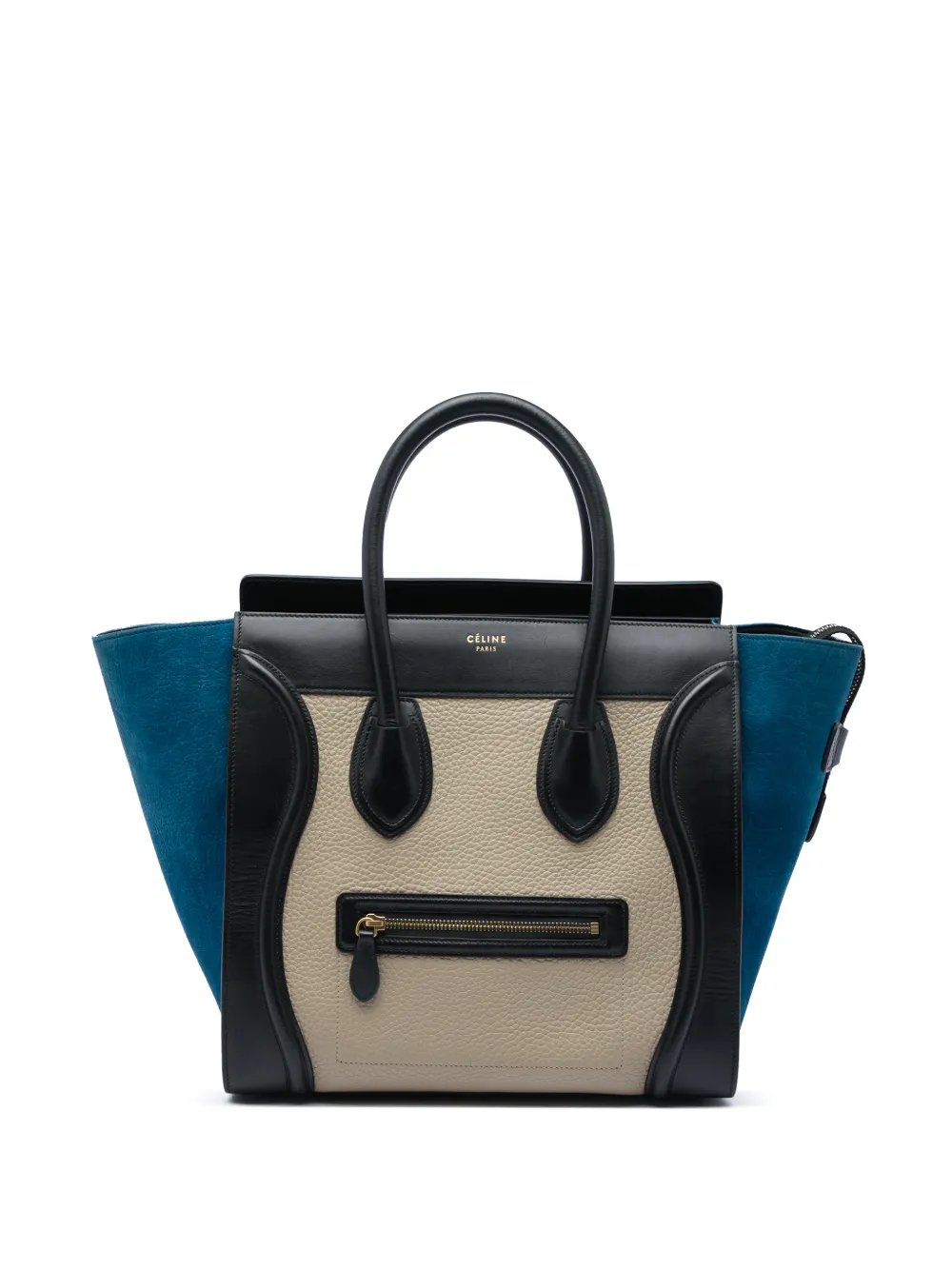 2016 Mini Tricolor Calfskin and Nubuck Luggage tote bag