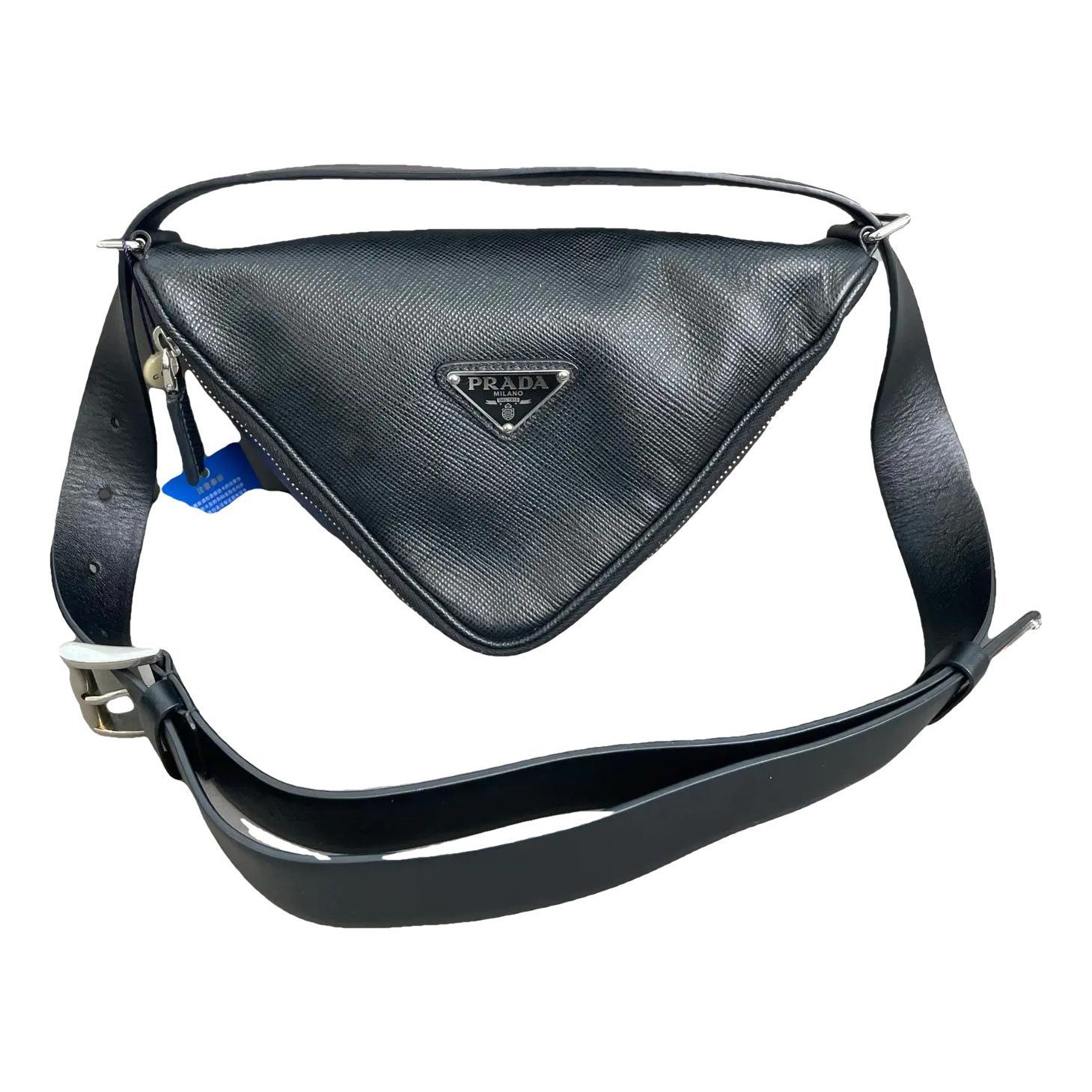 Triangle leather crossbody bag