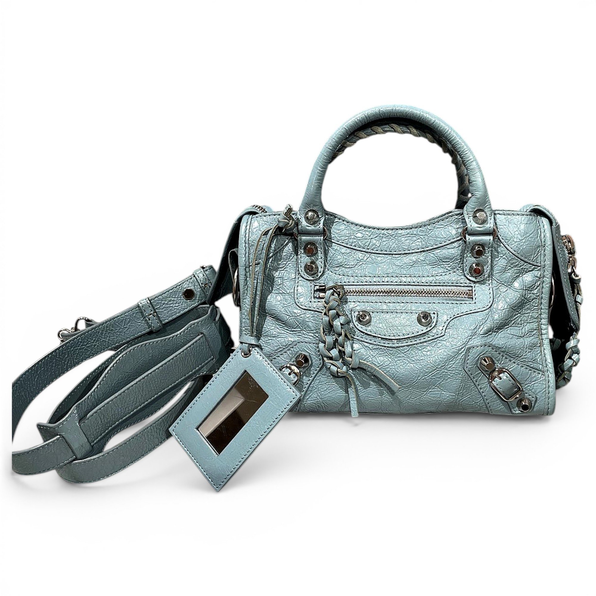 City leather handbag