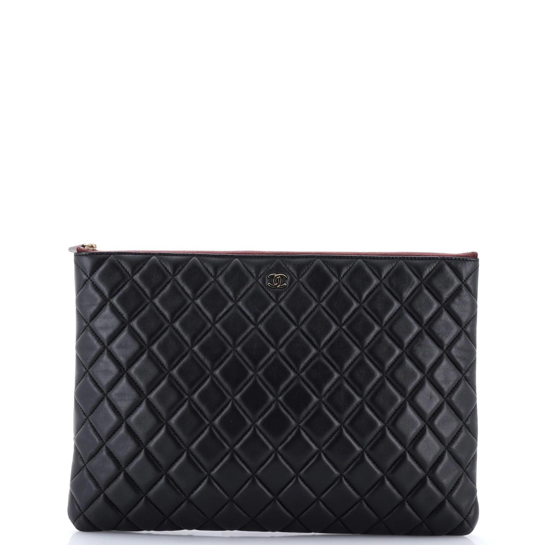 Leather clutch bag