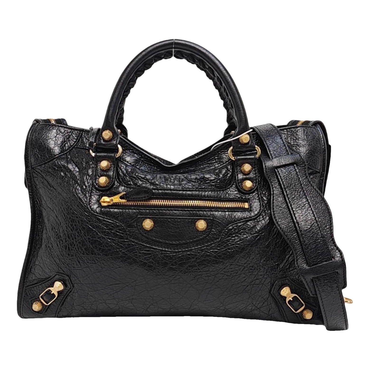 City leather handbag