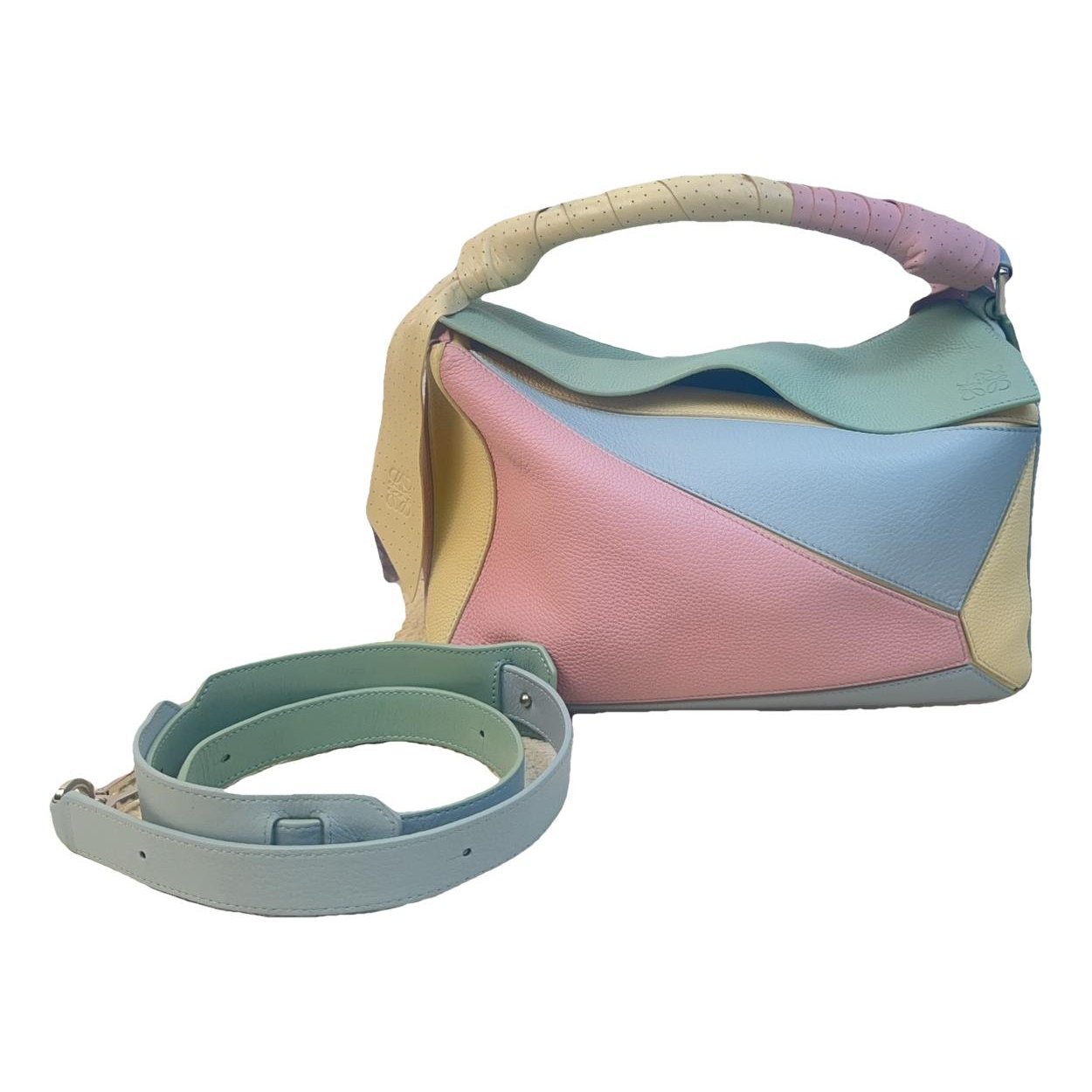 Puzzle leather handbag