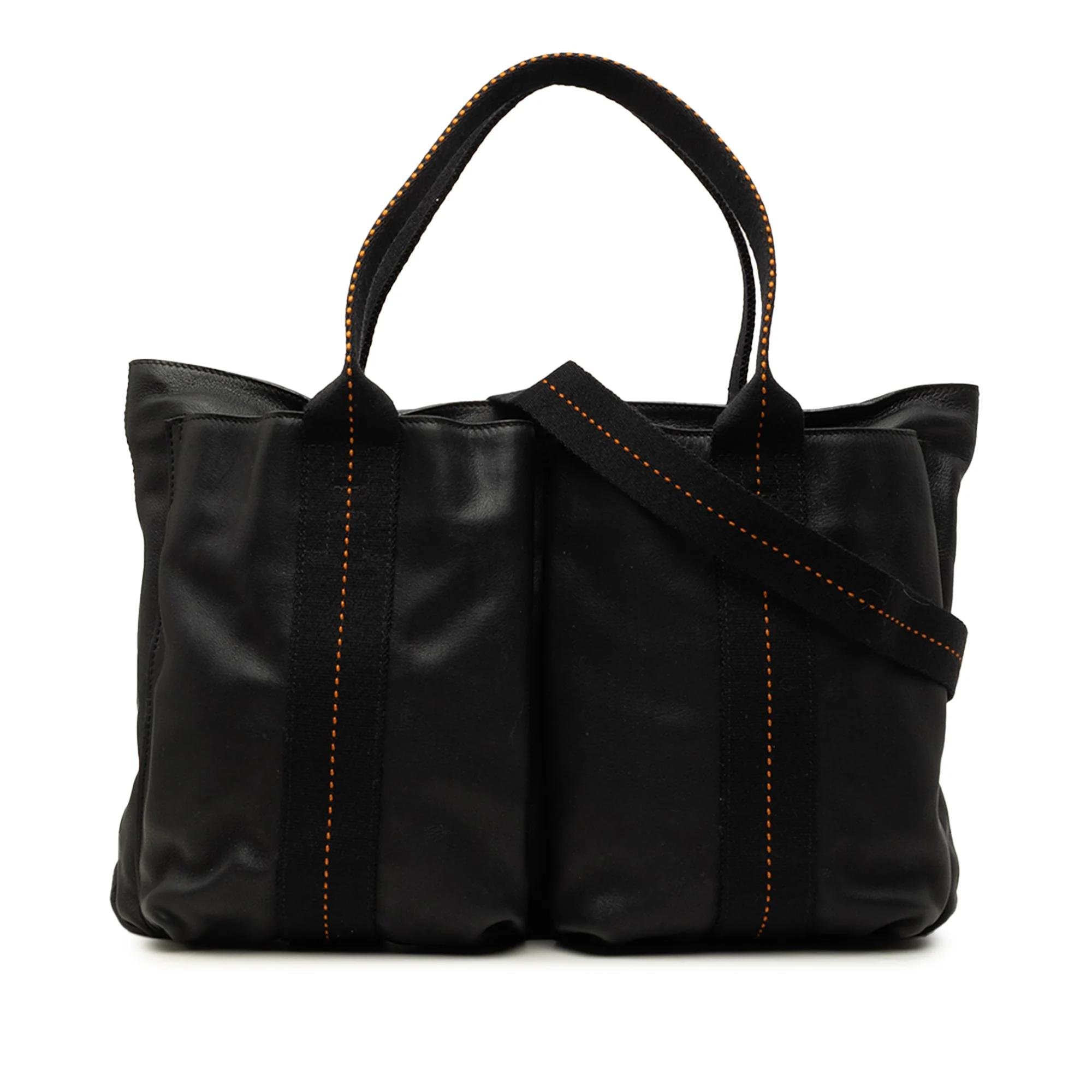 H leather handbag