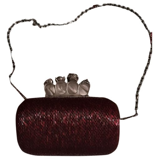 Alexander McQueen Knuckle glitter clutch bag