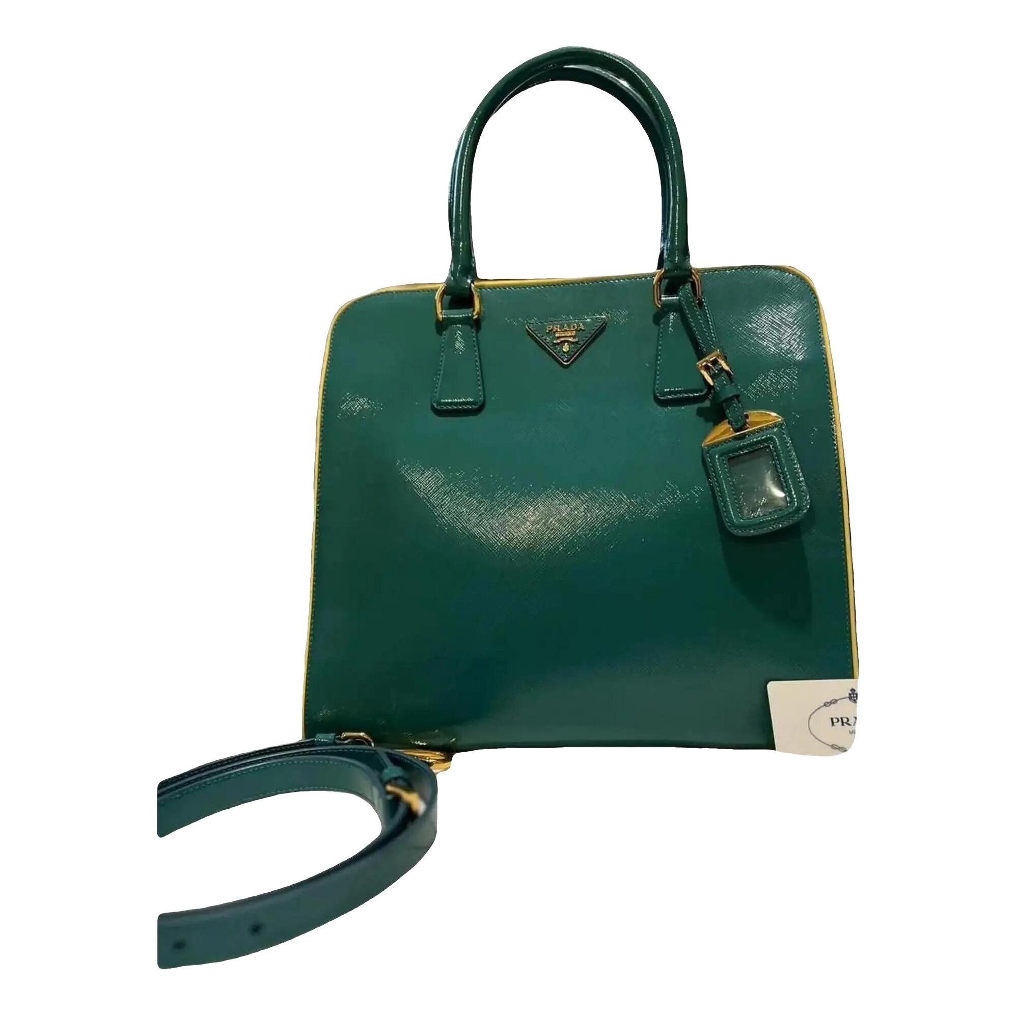Pyramid leather handbag