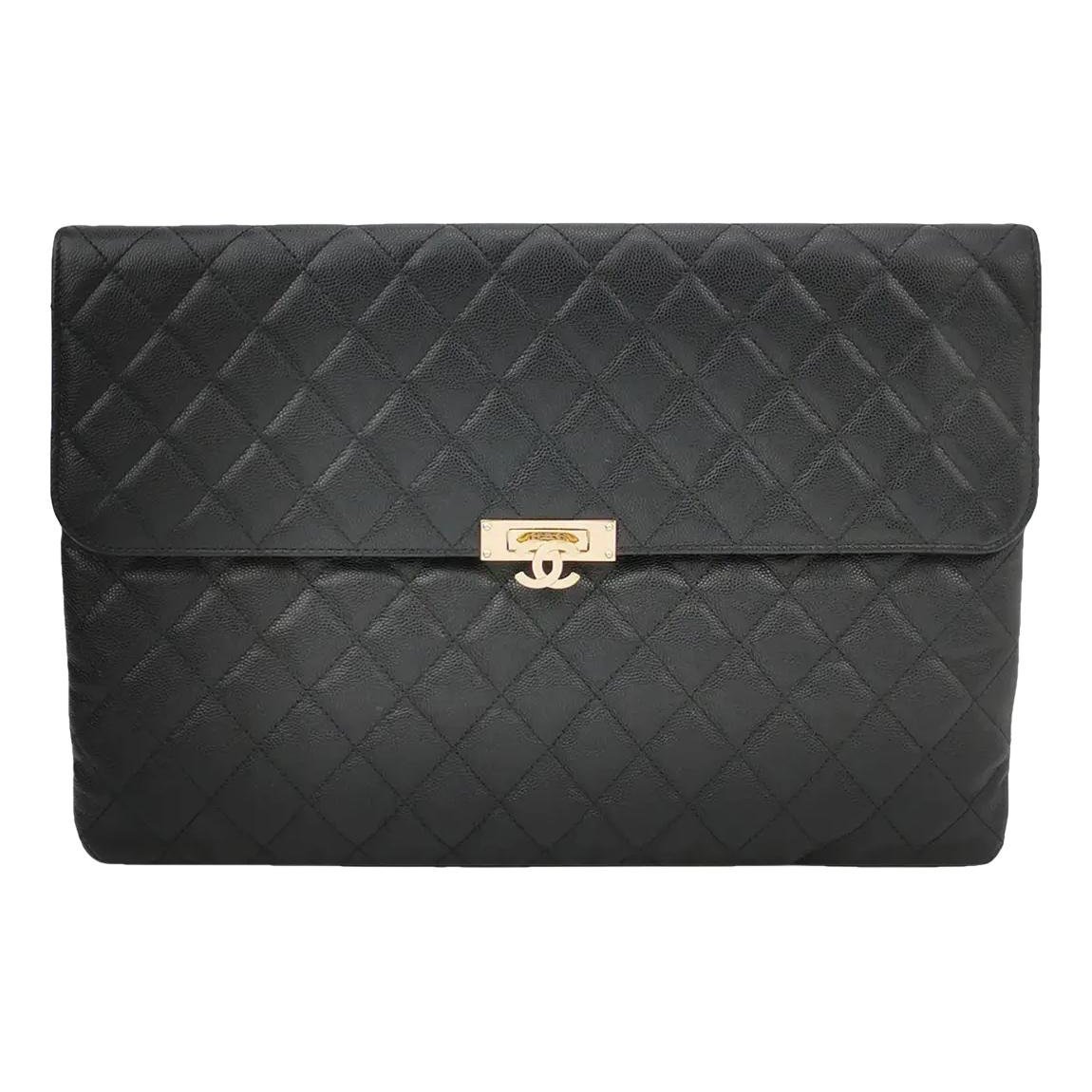 Leather clutch bag
