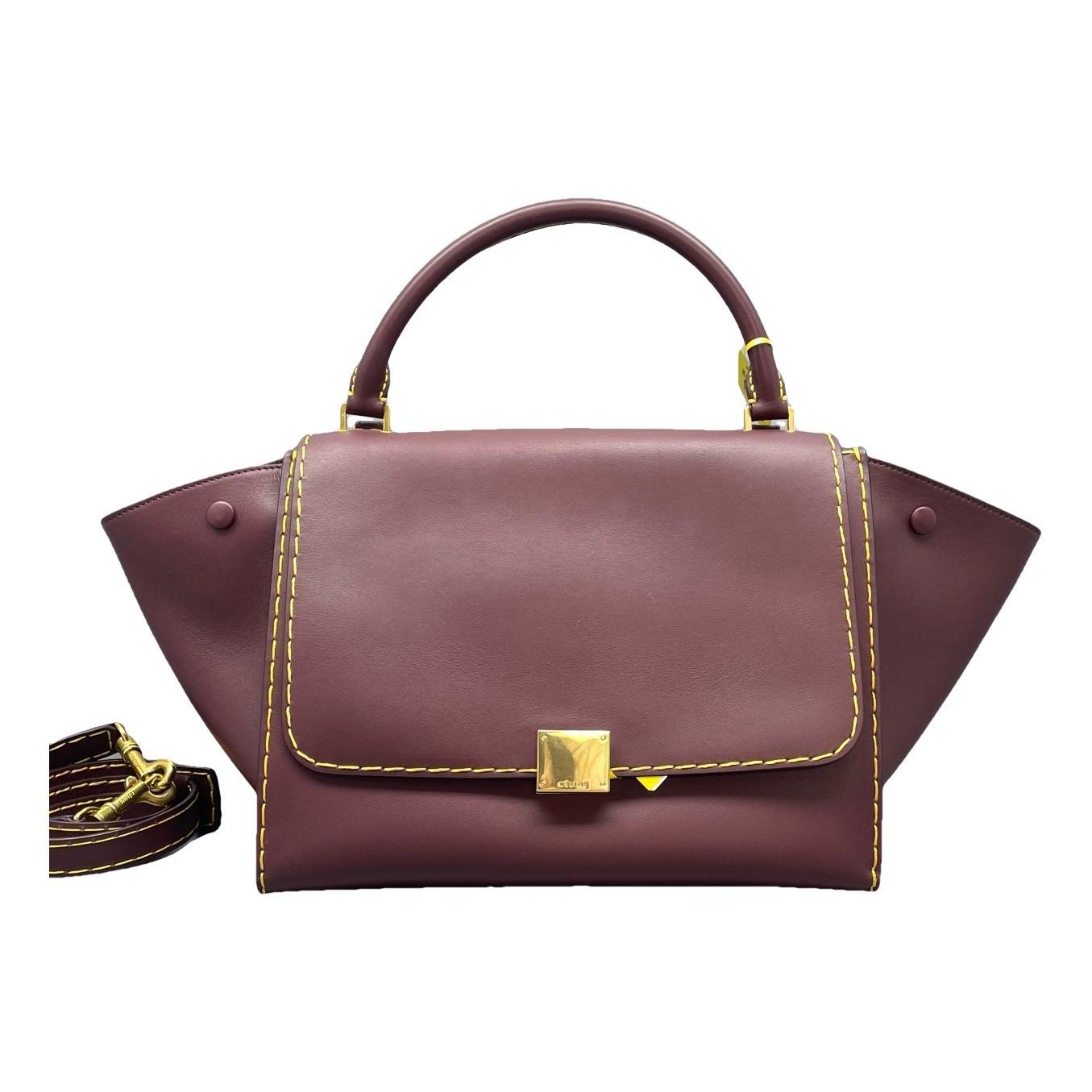 Trapèze leather handbag