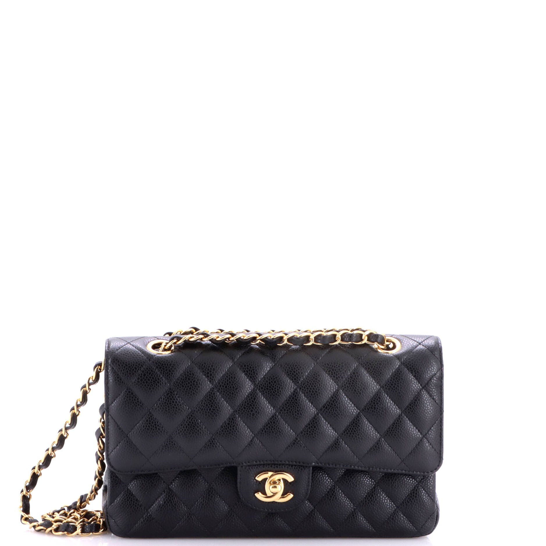 Classic Double Flap Bag Quilted Caviar Medium