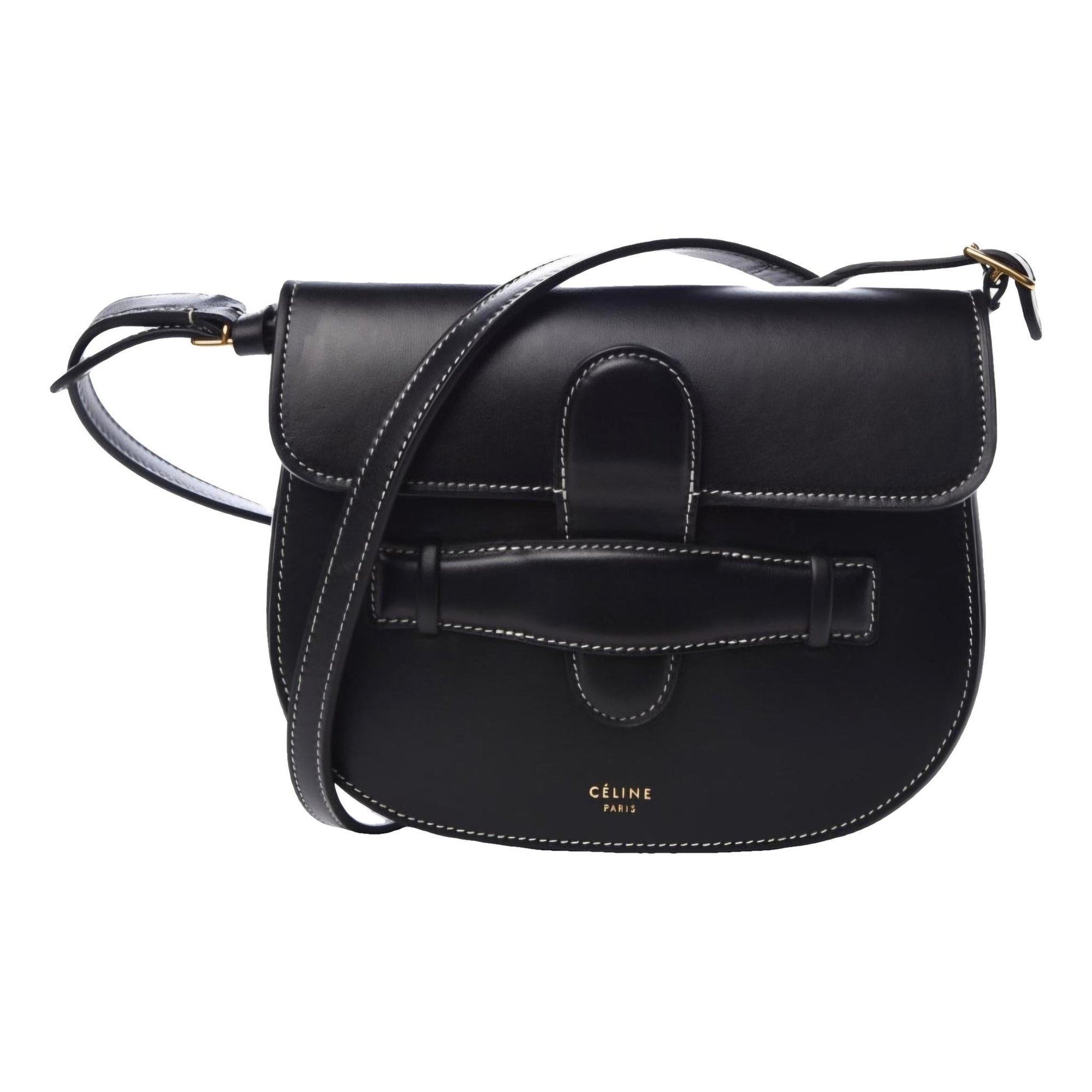 Symmetrical leather crossbody bag