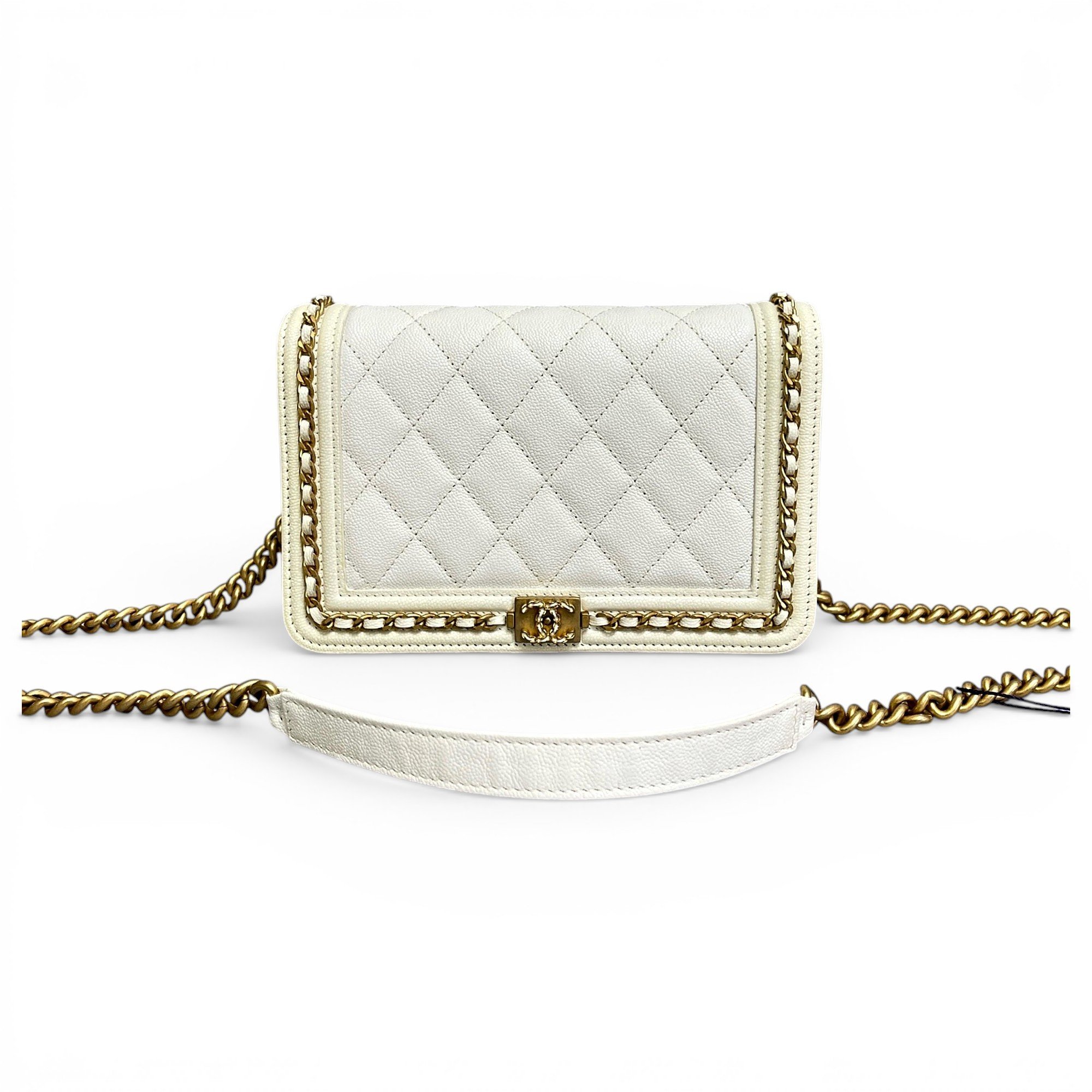 Wallet On Chain Boy leather crossbody bag