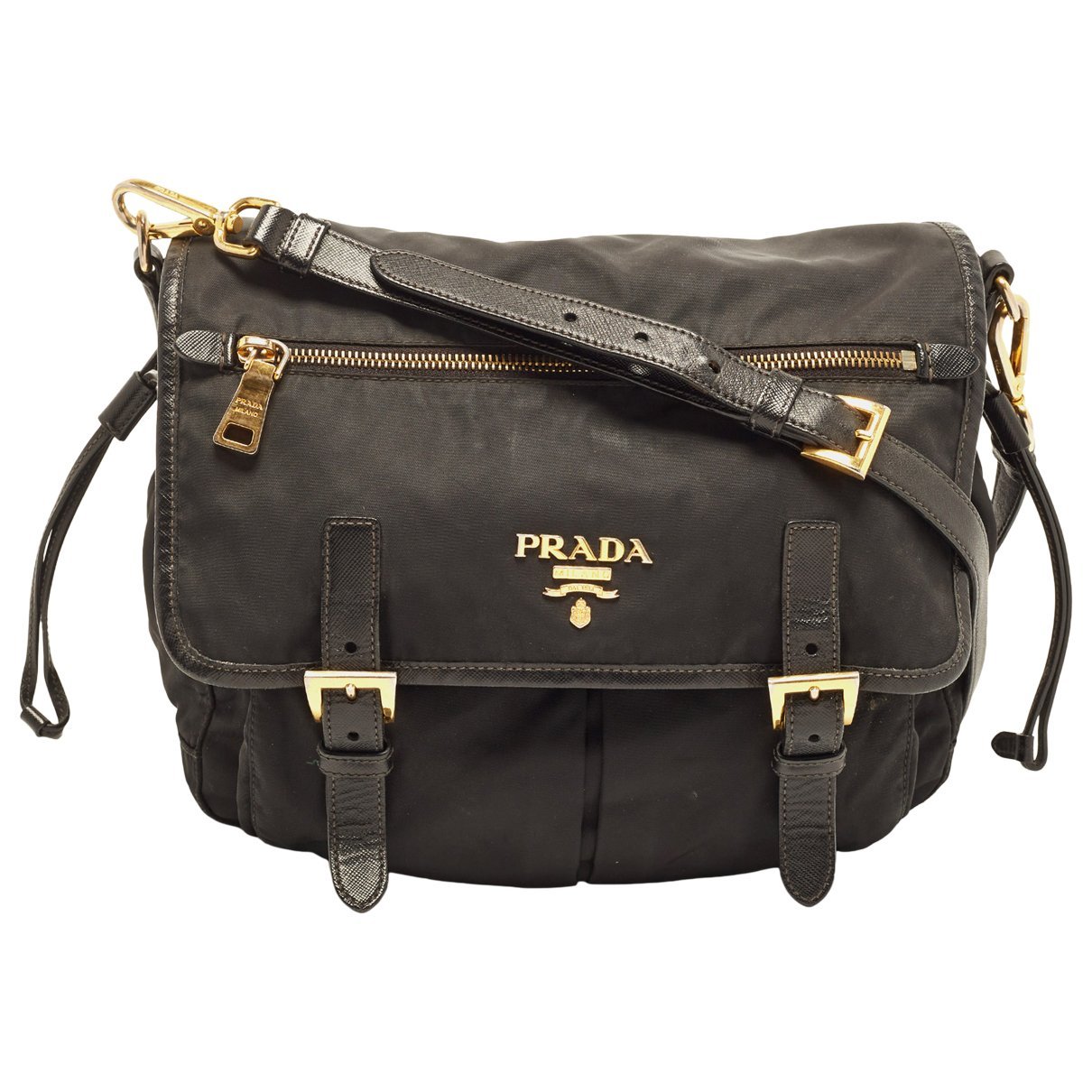 Double leather handbag