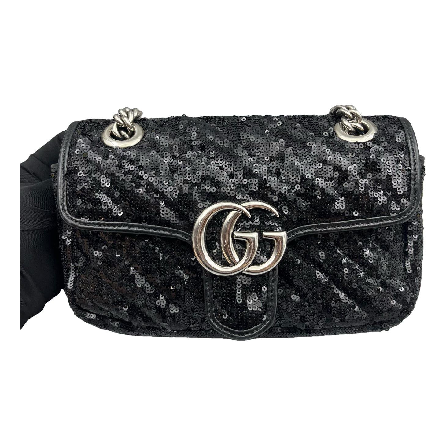 GG Marmont Flap glitter crossbody bag