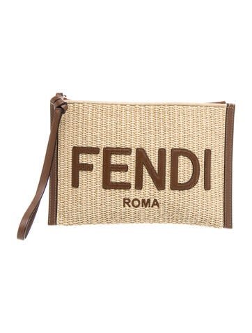 Signature Raffia Flat Pouch 2024