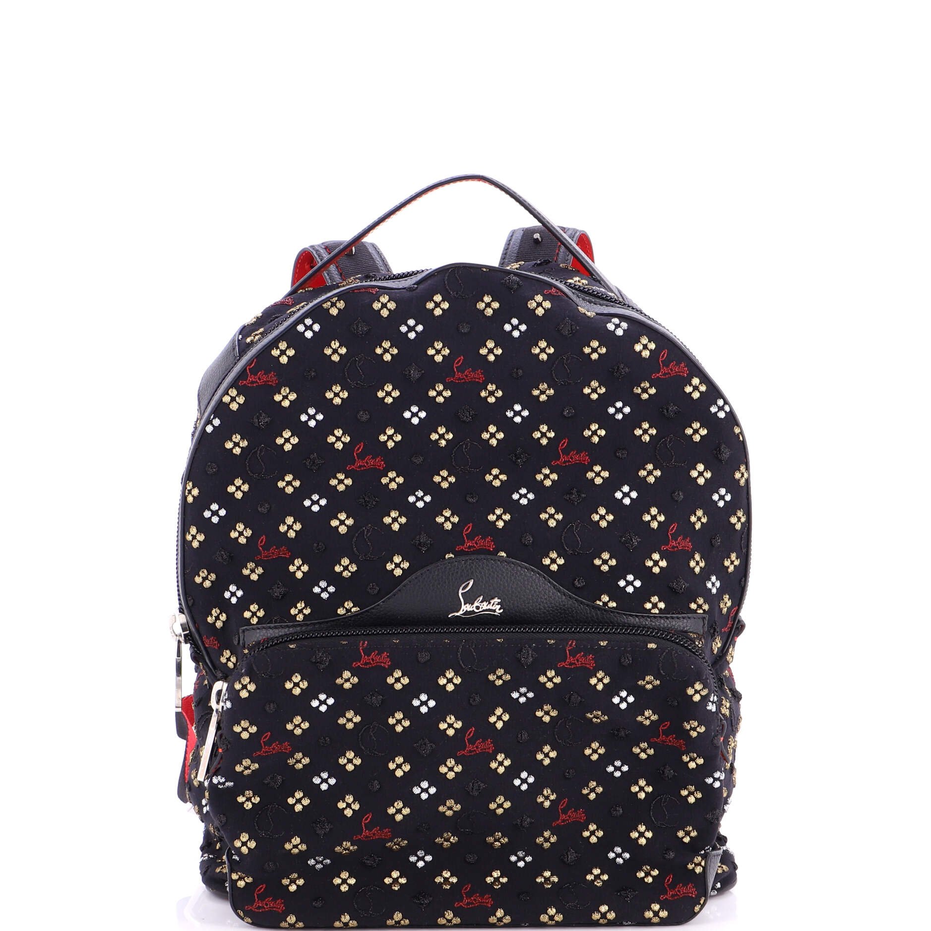 Christian Louboutin Backloubi Backpack Embroidered Canvas Small