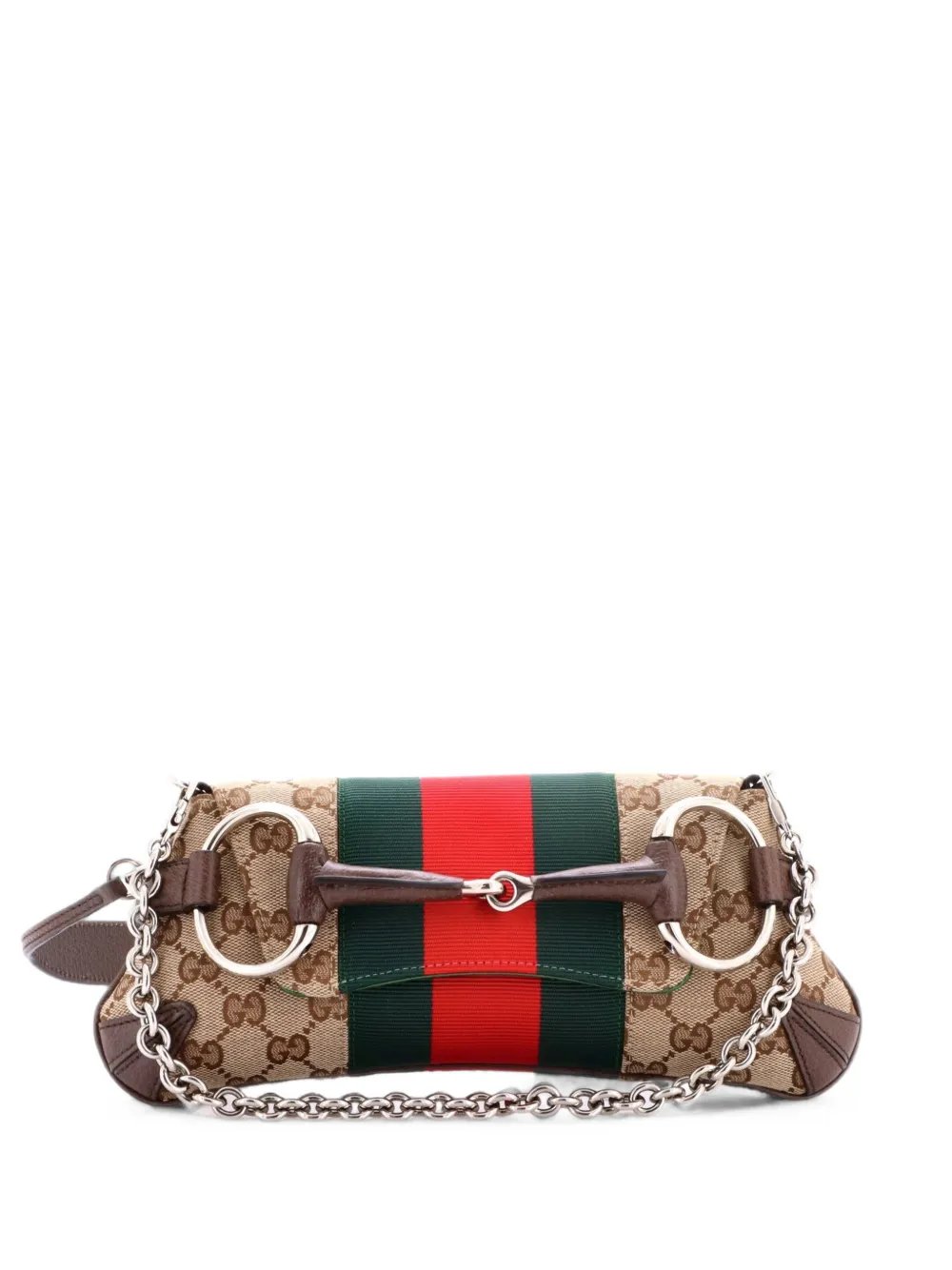 Horsebit NM Web Chain Clutch GG Canvas Small shoulder bag