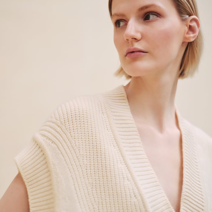 Blanc Naturel Sleeveless Cashmere Dress