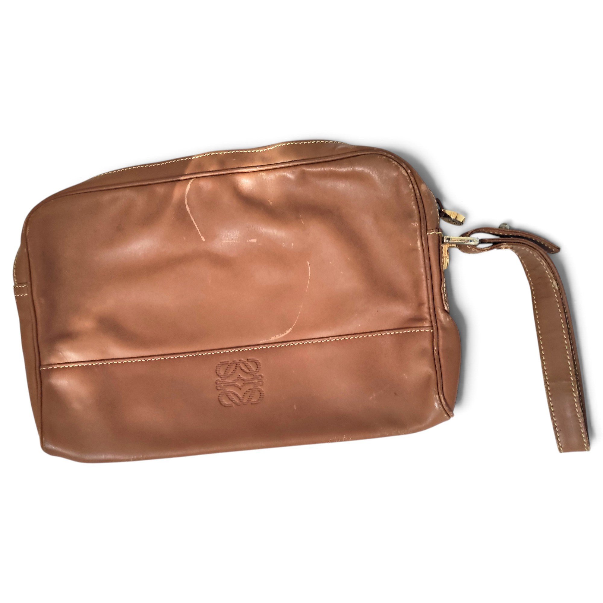 Leather clutch bag
