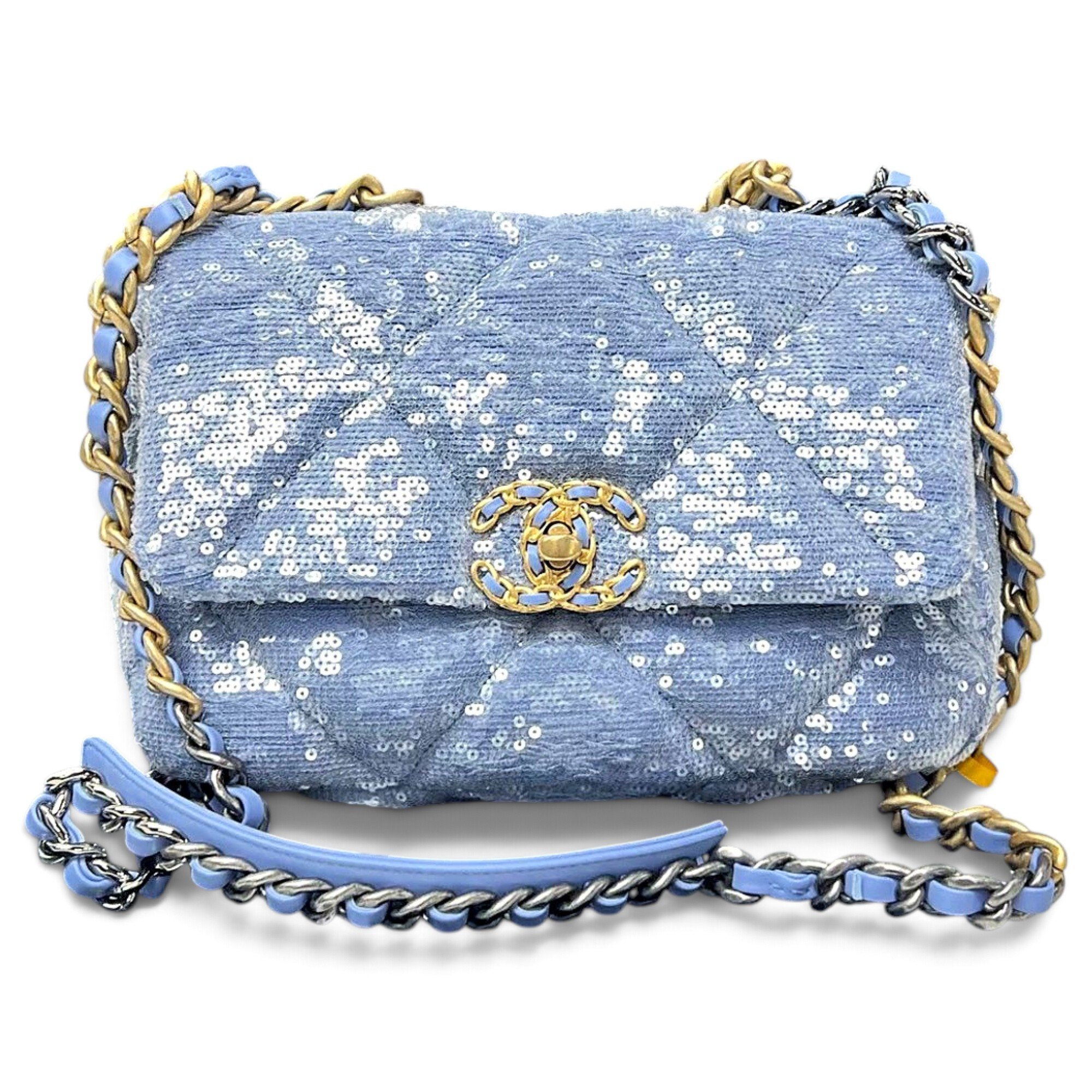 Chanel 19 glitter handbag