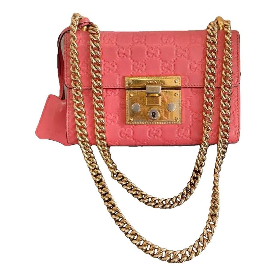 Padlock leather handbag