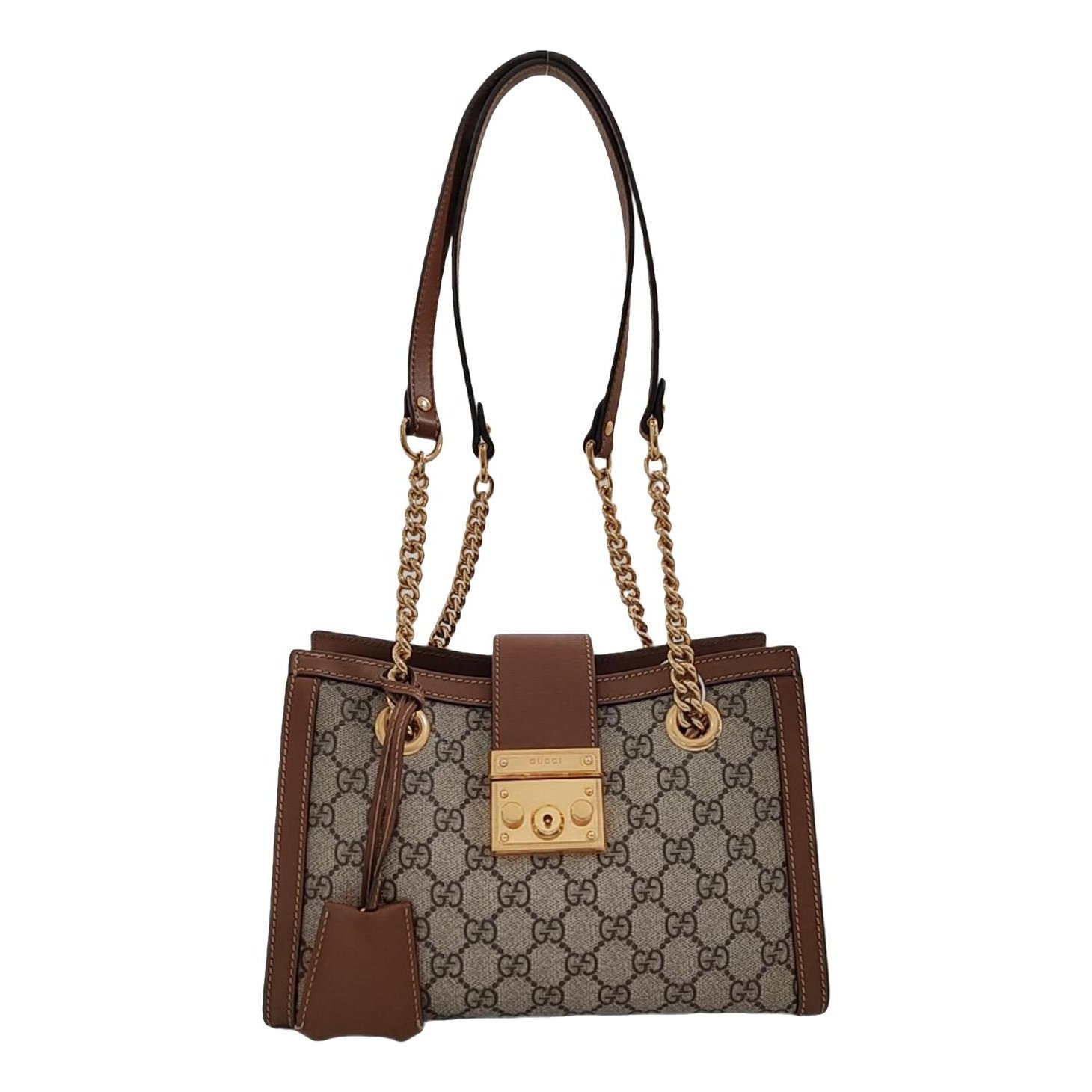 Padlock leather handbag