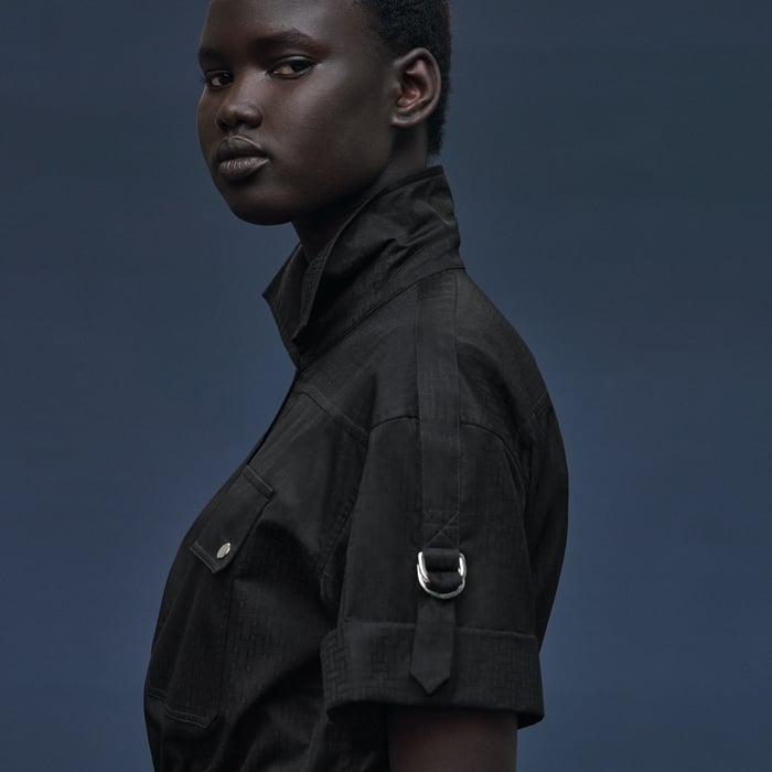 Noir "Mosaique" Short-sleeve Dress
