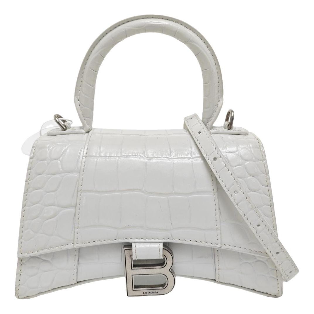 Hourglass leather handbag