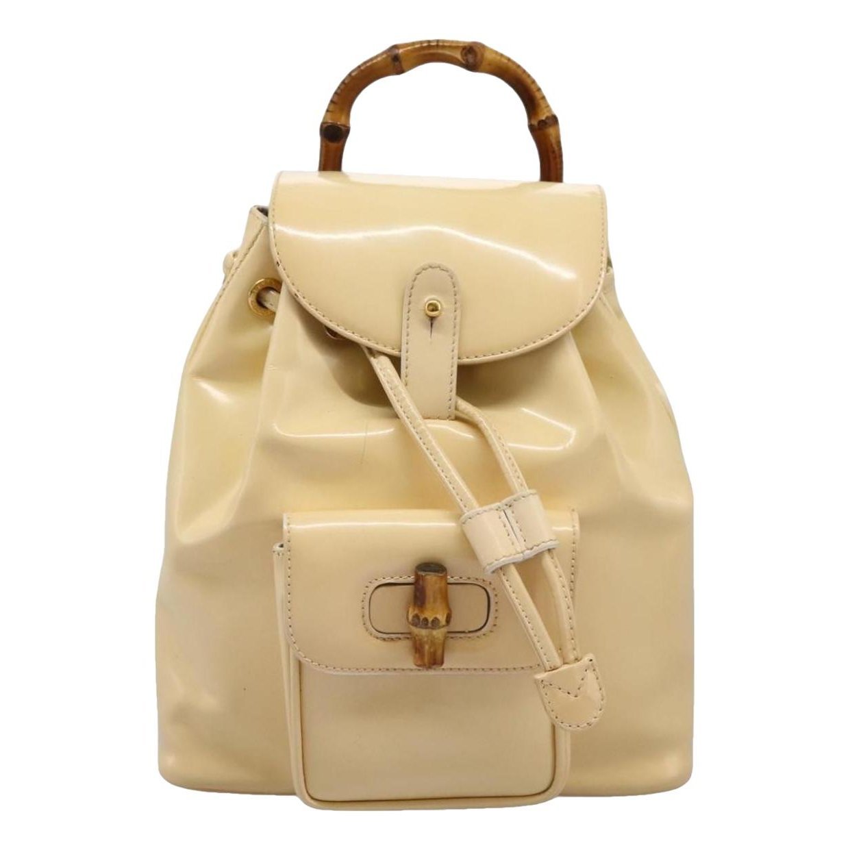 Patent leather backpack