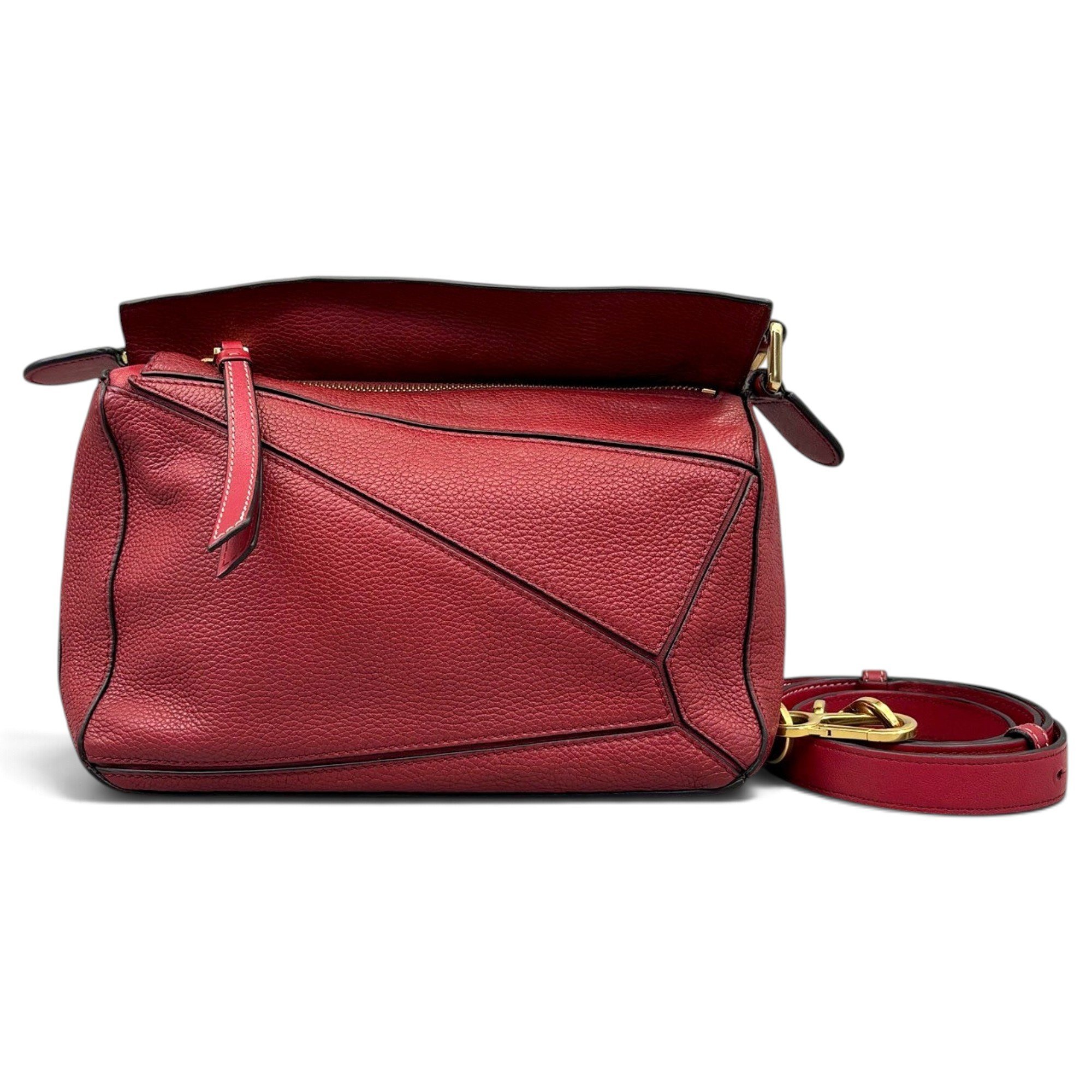 Puzzle leather handbag