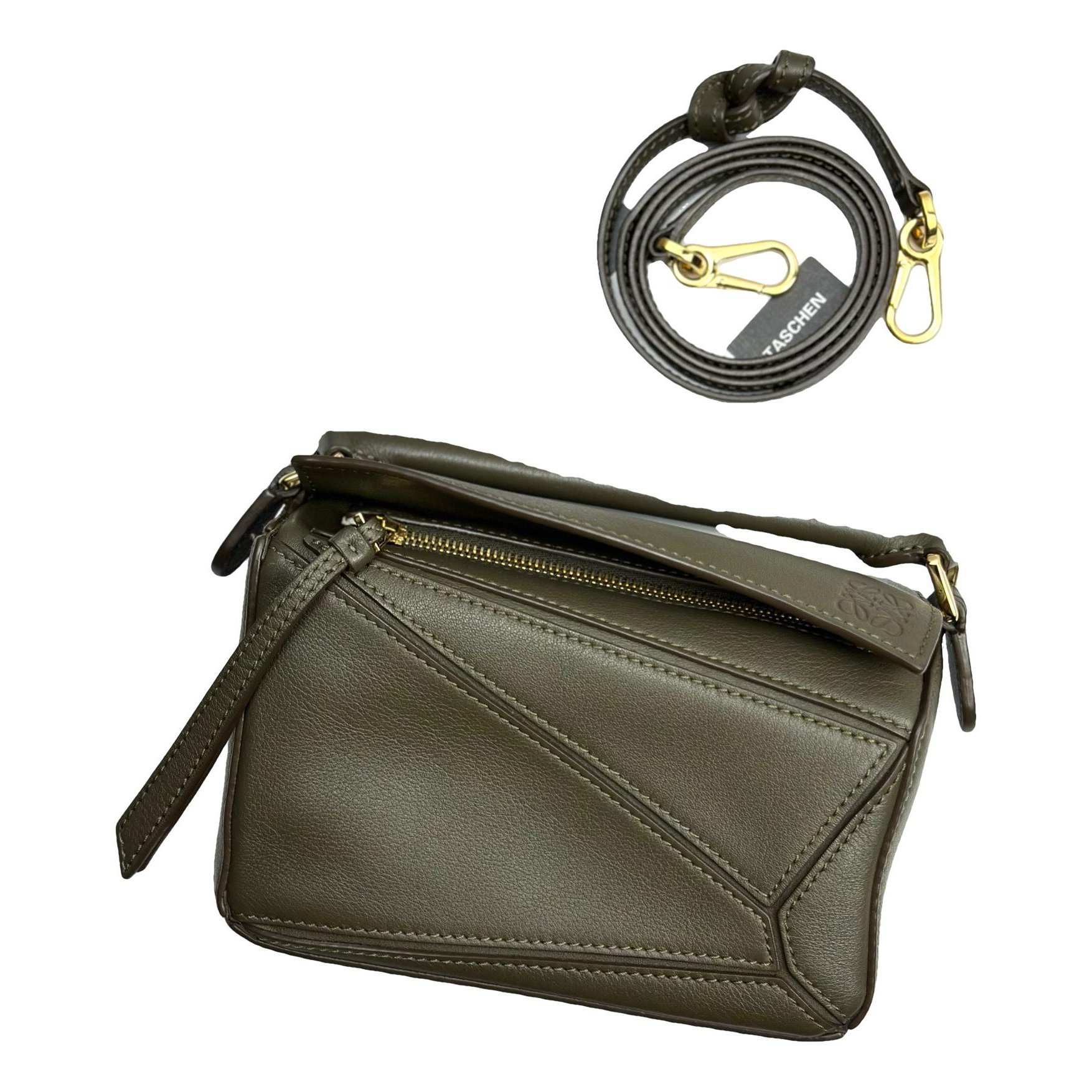 Puzzle leather handbag