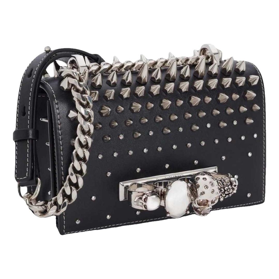 Knuckle leather crossbody bag