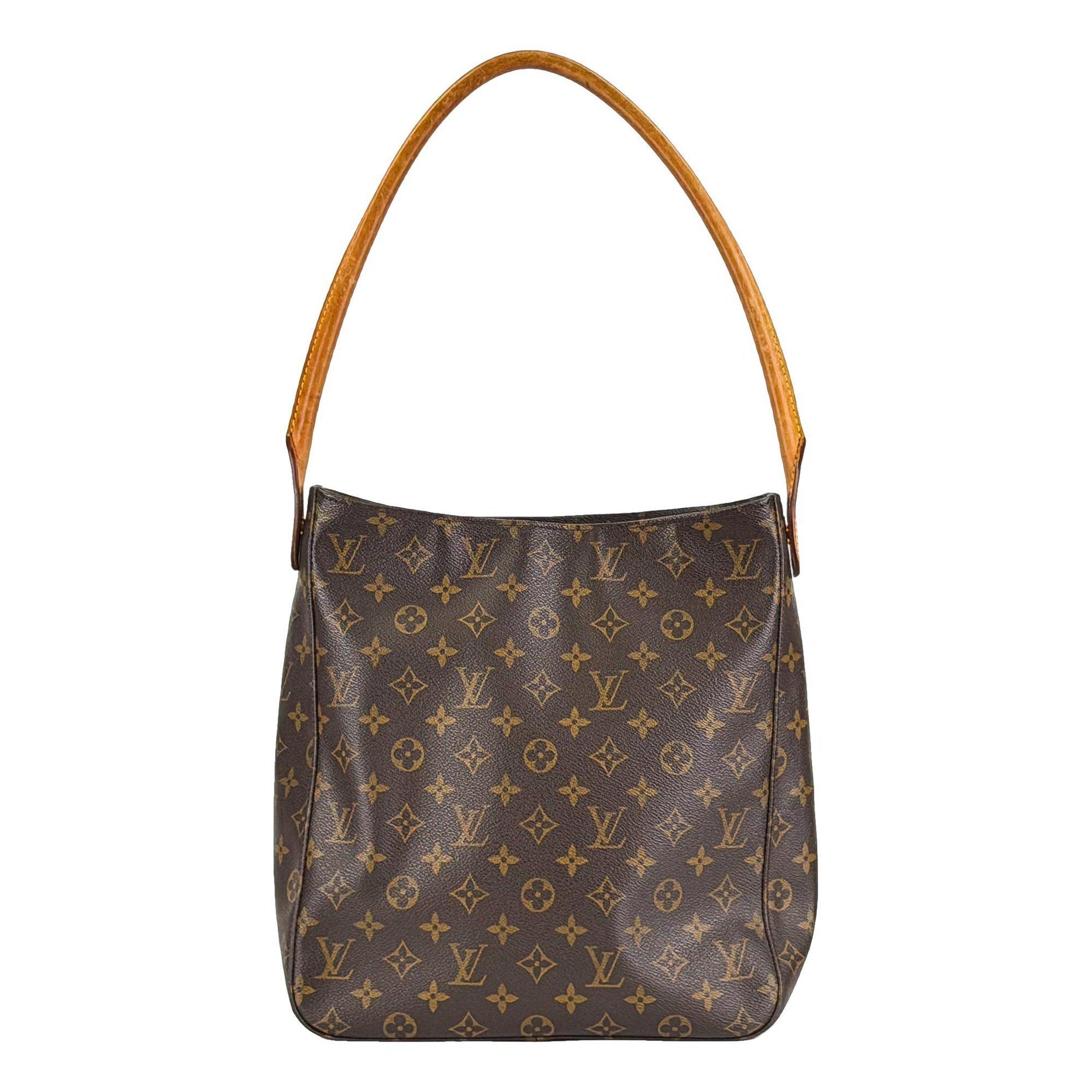 Looping leather handbag