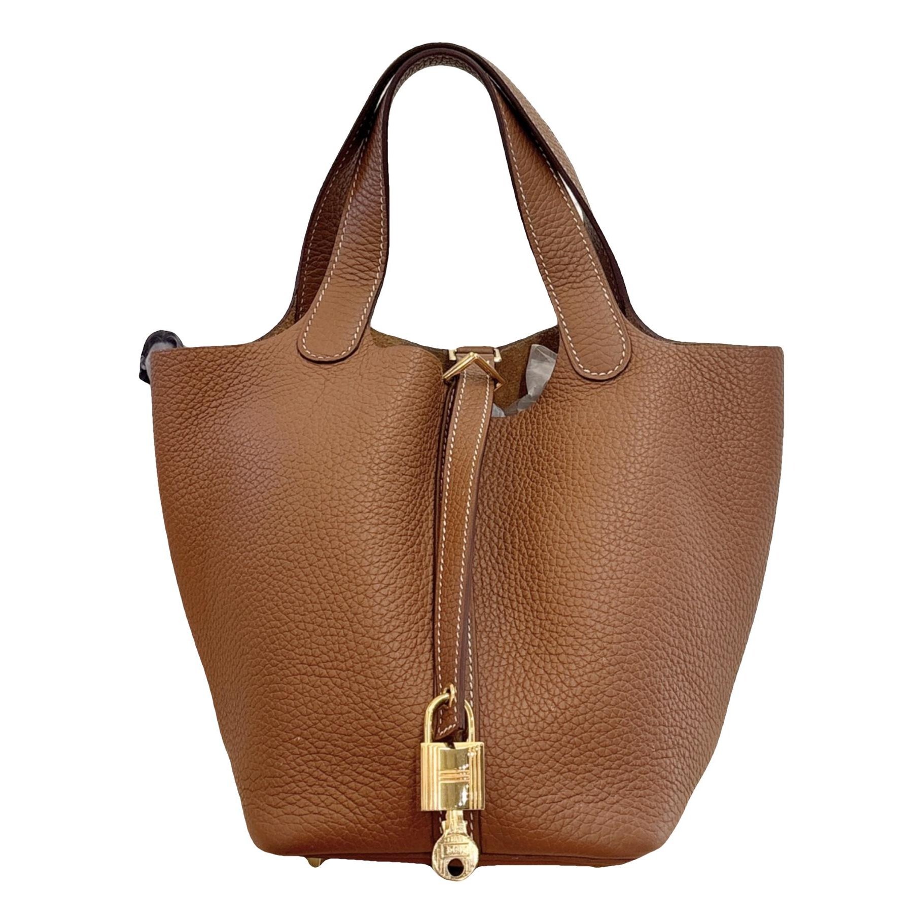 Picotin leather tote