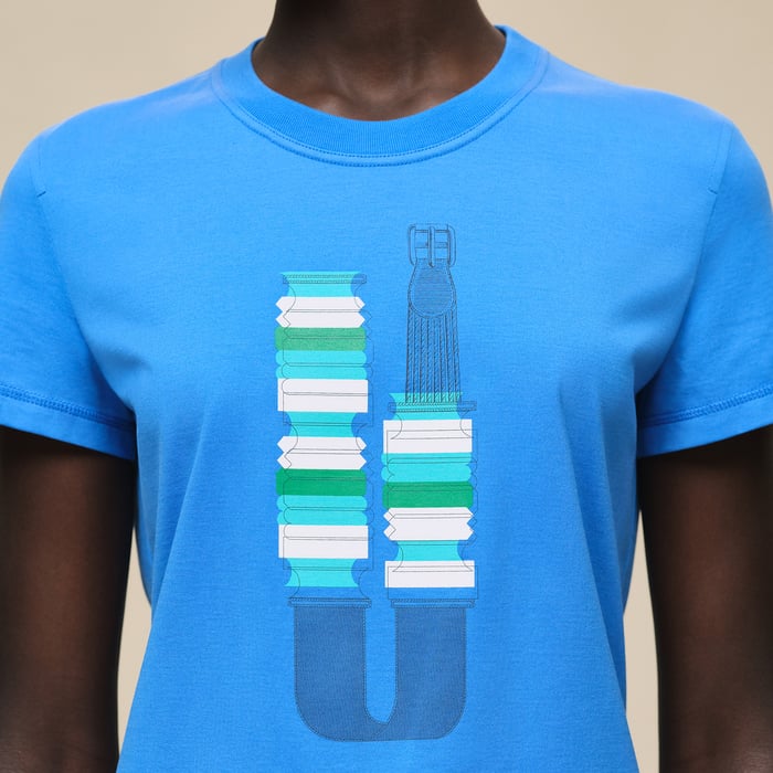 Bleu Cobalt T-shirt Droit Cartouche