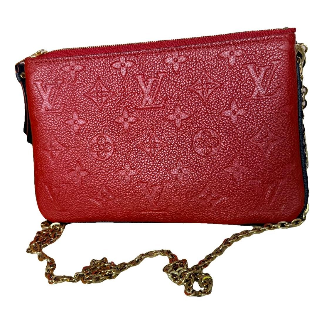 Double zip leather crossbody bag