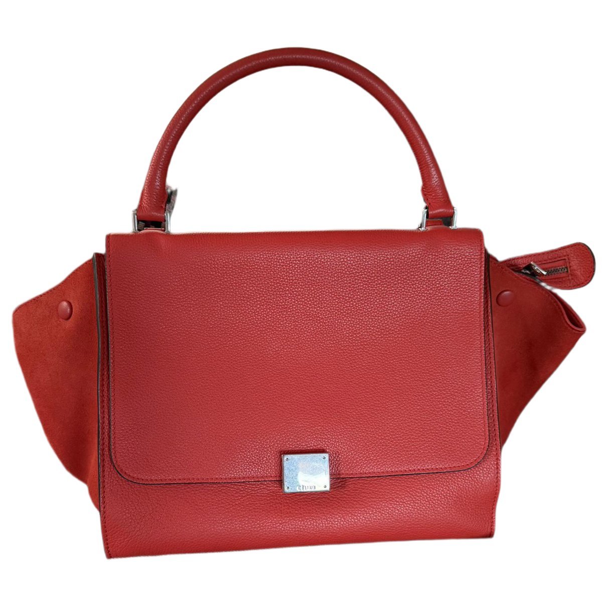 Trapèze leather handbag