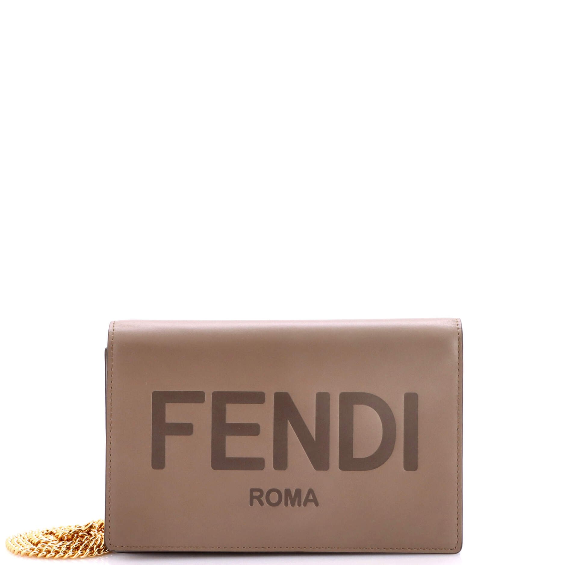 Logo Wallet on Chain Embossed Leather
