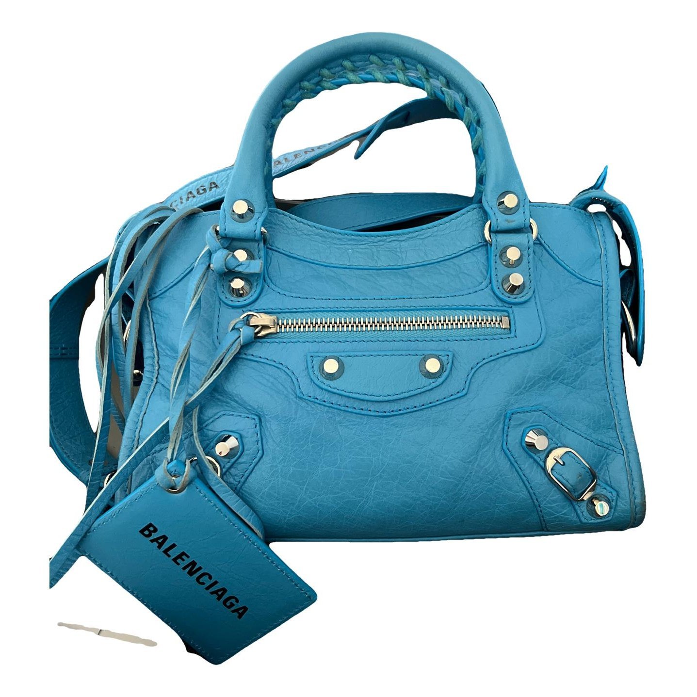 City leather handbag