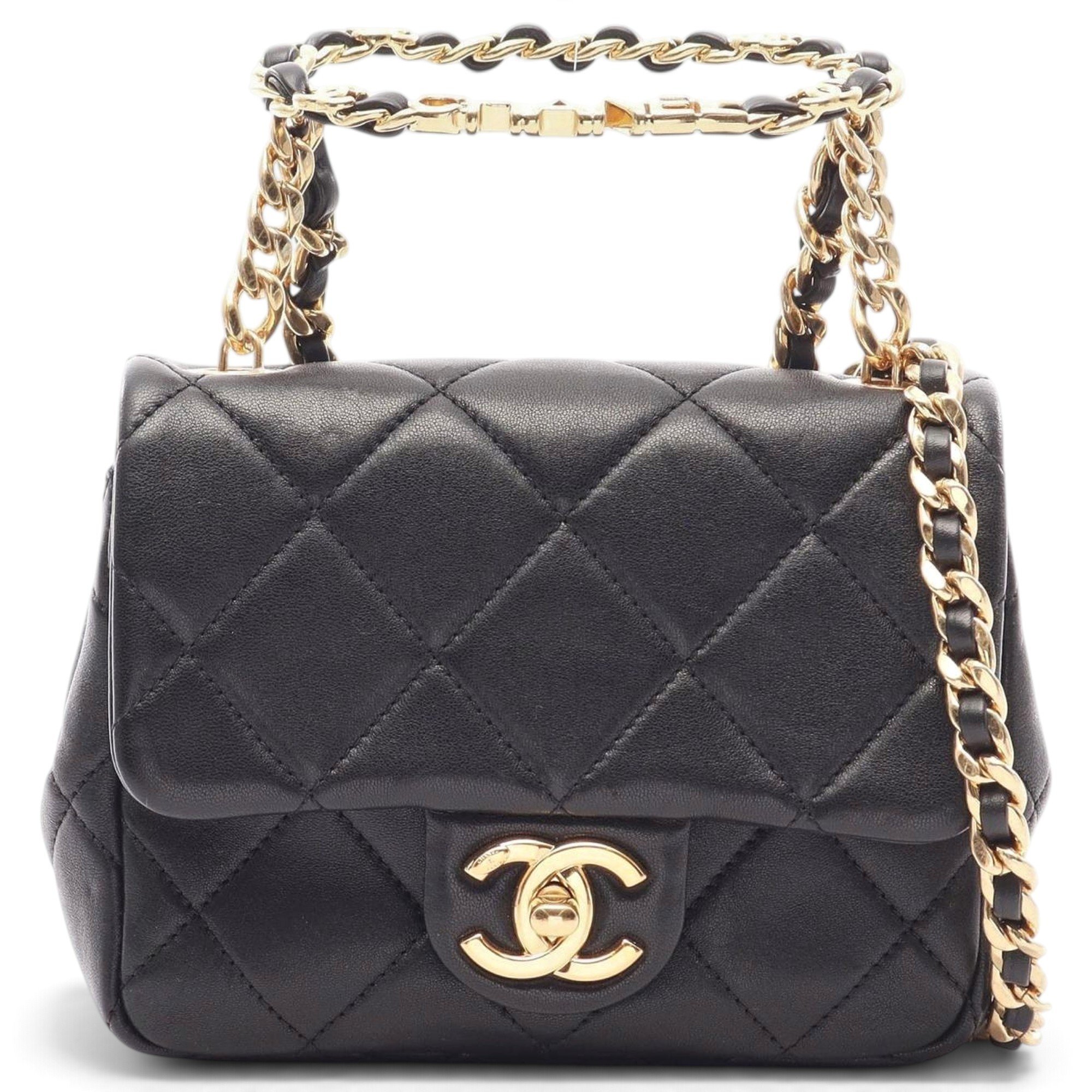 Trendy CC Top Handle leather handbag