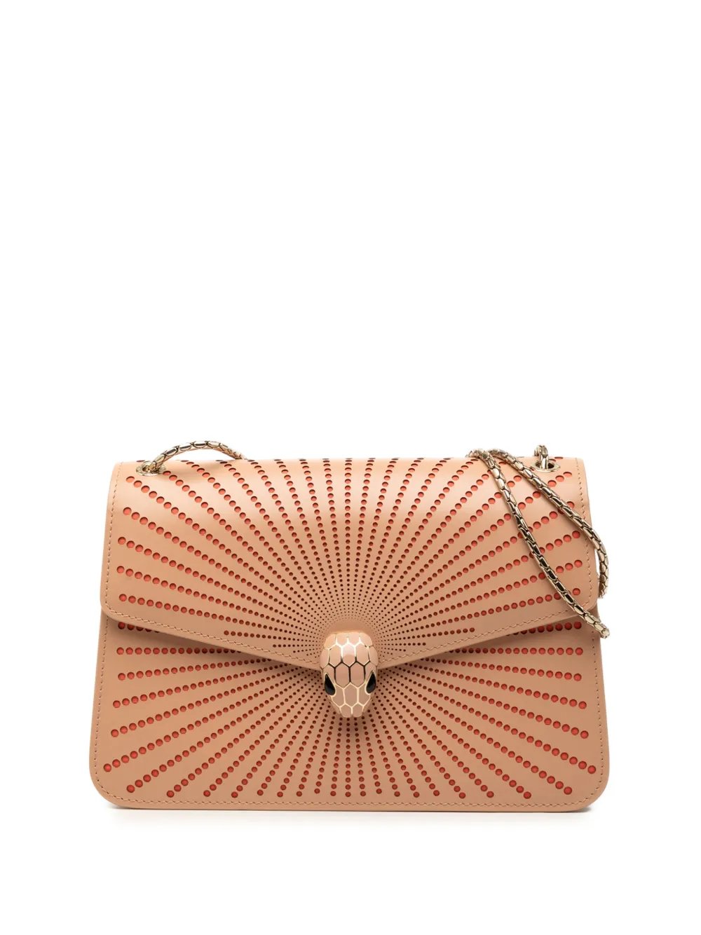 2021-2022 Medium Laser Cut Calfskin Diamond Blast Sunshine Serpenti Forever shoulder bag