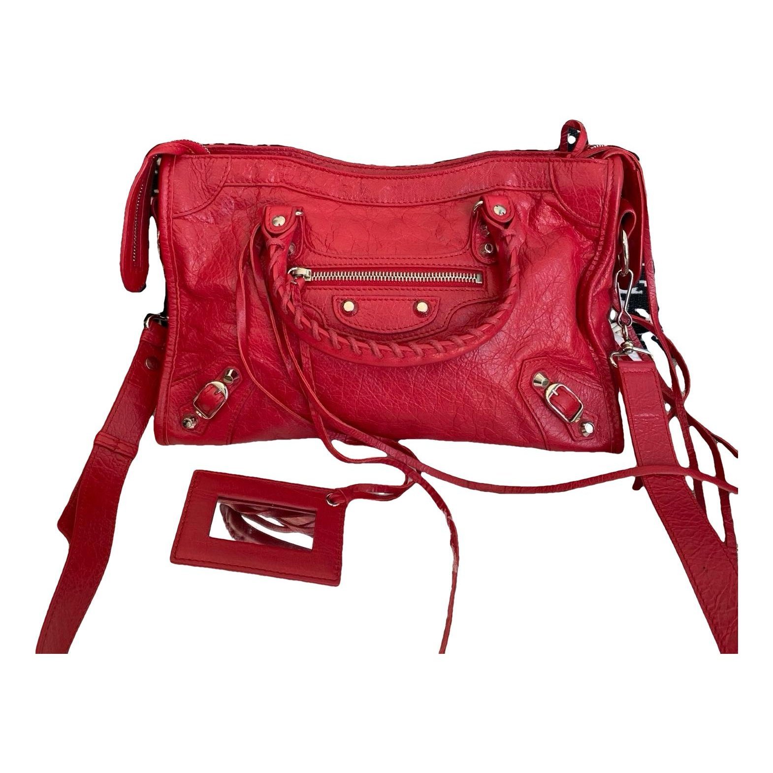 City leather handbag