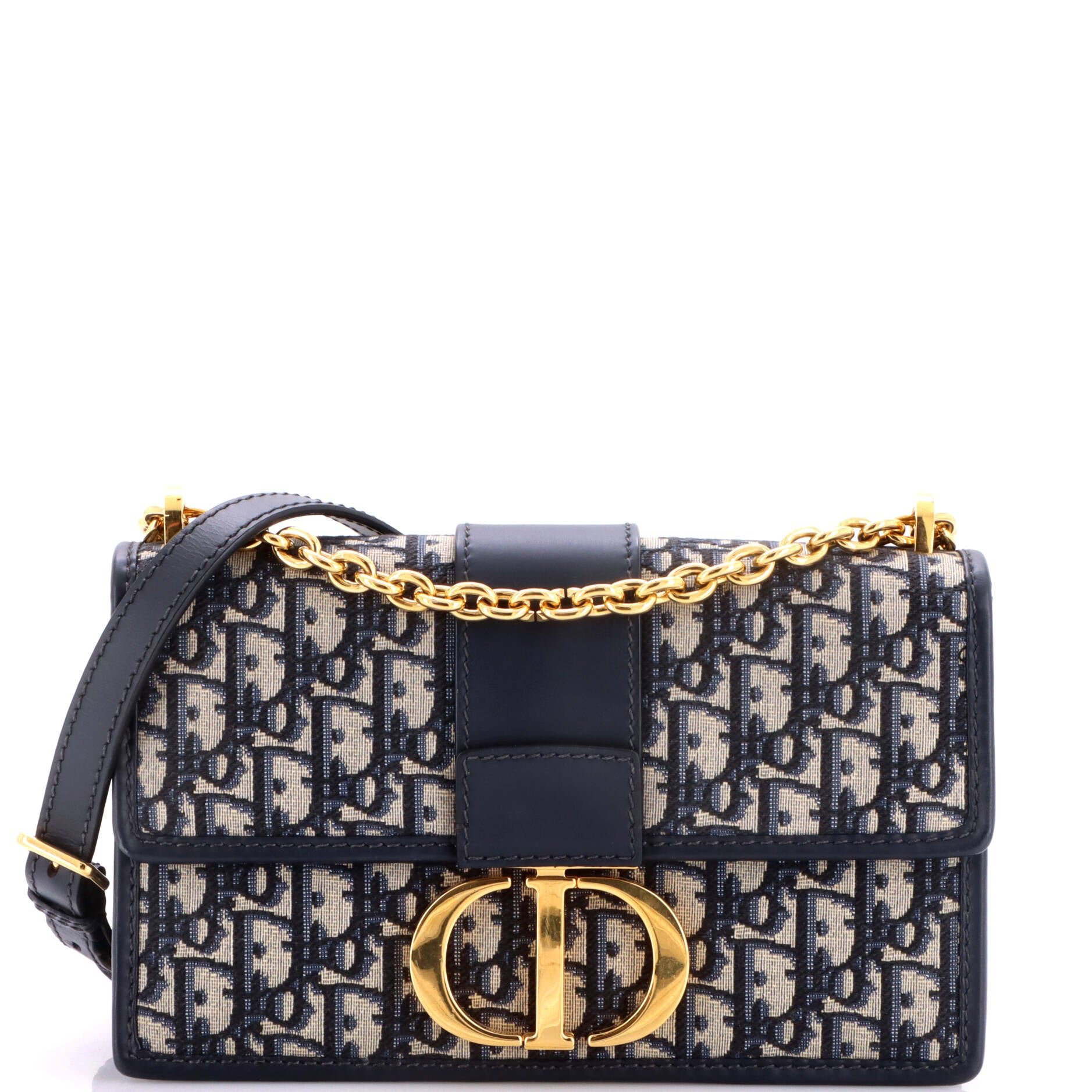 Dior 30 Montaigne Chain Flap Bag Oblique Canvas