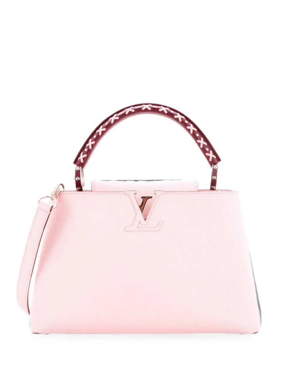 Capucines Bag Leather with Whipstitch Detail PM satchel