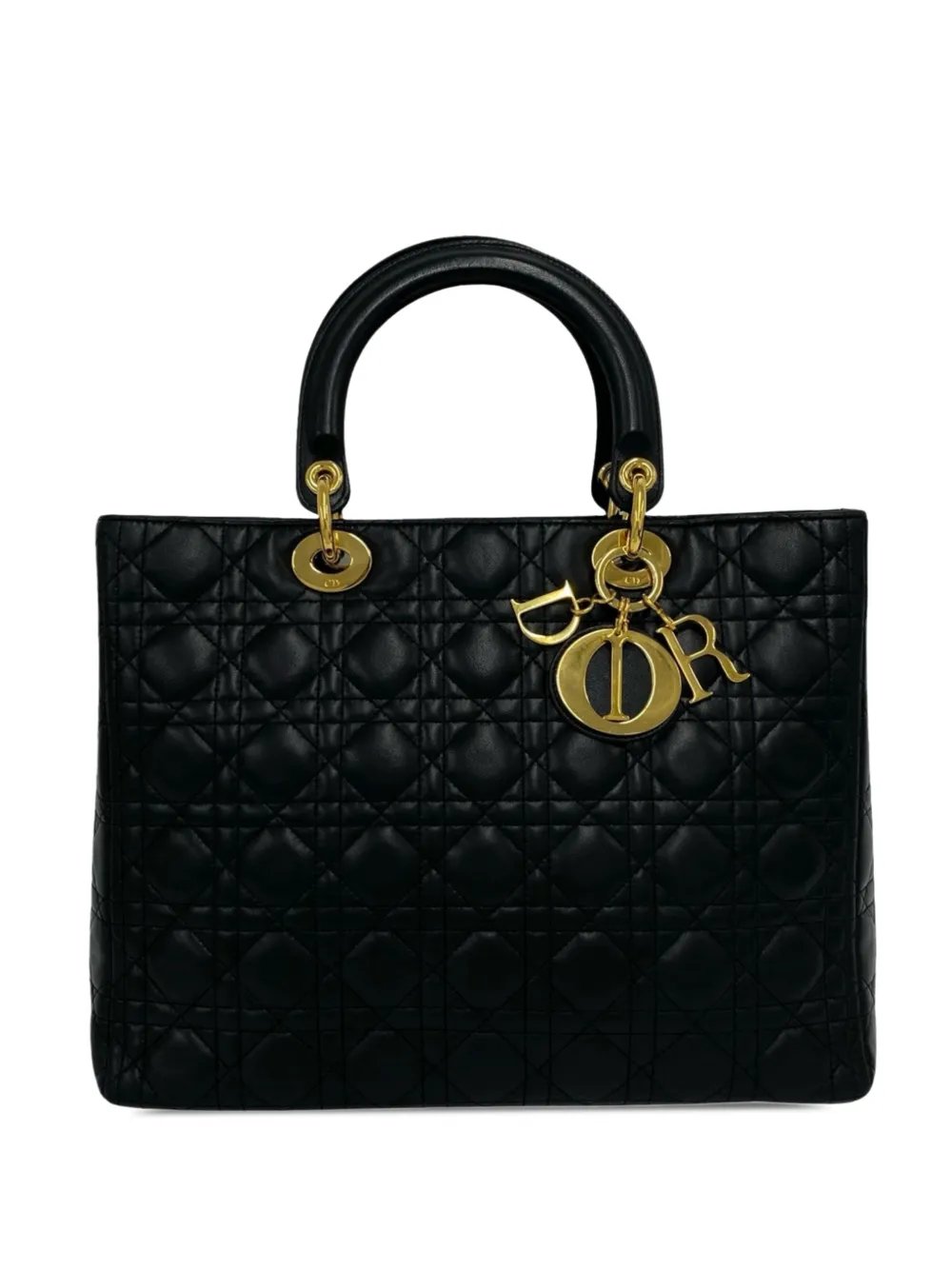 1990-2000 Large Lambskin Cannage Lady Dior satchel