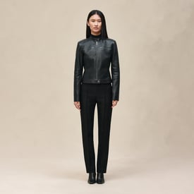 Leather biker jacket